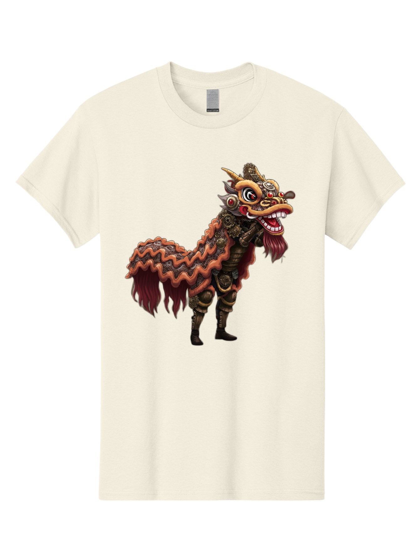 Dragon-Dance-Costume-2 Men'S Graphic Tee, 100% Cotton, Comfortable Casual Summer Wear, Machine Washable, Chinese Dragon Dance, Lion Dance Costume, Traditional Chinese Culture, Vibrant Colors, Festive Atmosphere, Mythical Creatures, Baa553 6