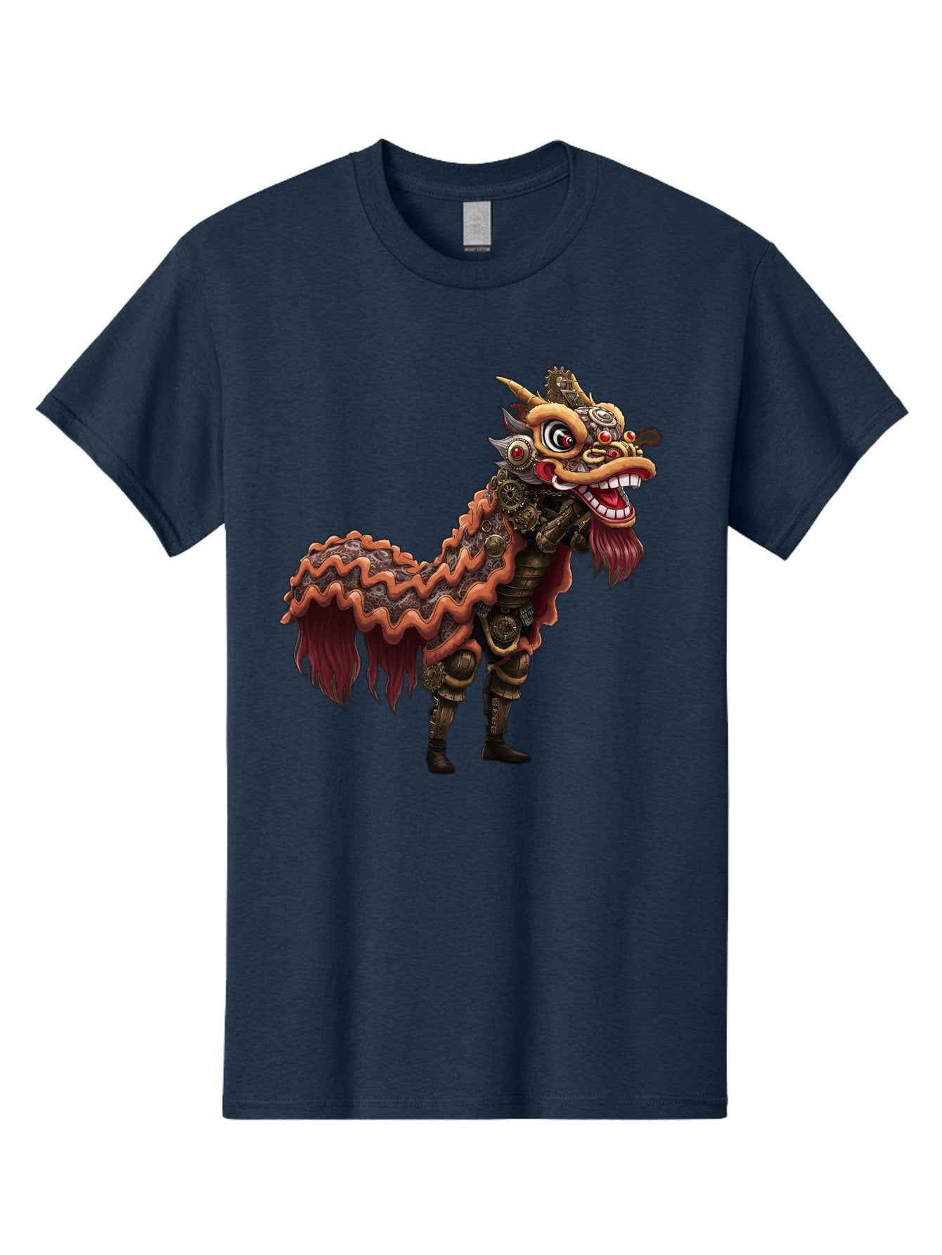 Dragon-Dance-Costume-2 Men'S Graphic Tee, 100% Cotton, Comfortable Casual Summer Wear, Machine Washable, Chinese Dragon Dance, Lion Dance Costume, Traditional Chinese Culture, Vibrant Colors, Festive Atmosphere, Mythical Creatures, Baa553 8