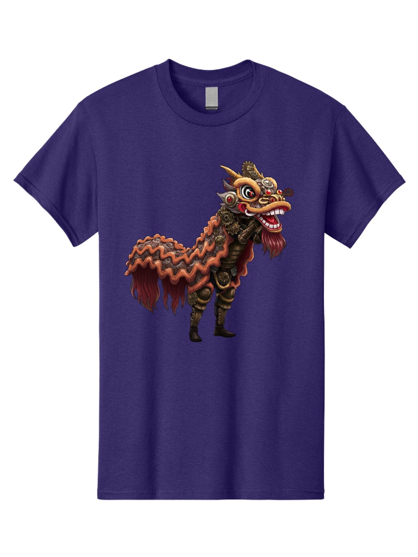Dragon-Dance-Costume-2 Men'S Graphic Tee, 100% Cotton, Comfortable Casual Summer Wear, Machine Washable, Chinese Dragon Dance, Lion Dance Costume, Traditional Chinese Culture, Vibrant Colors, Festive Atmosphere, Mythical Creatures, Baa553