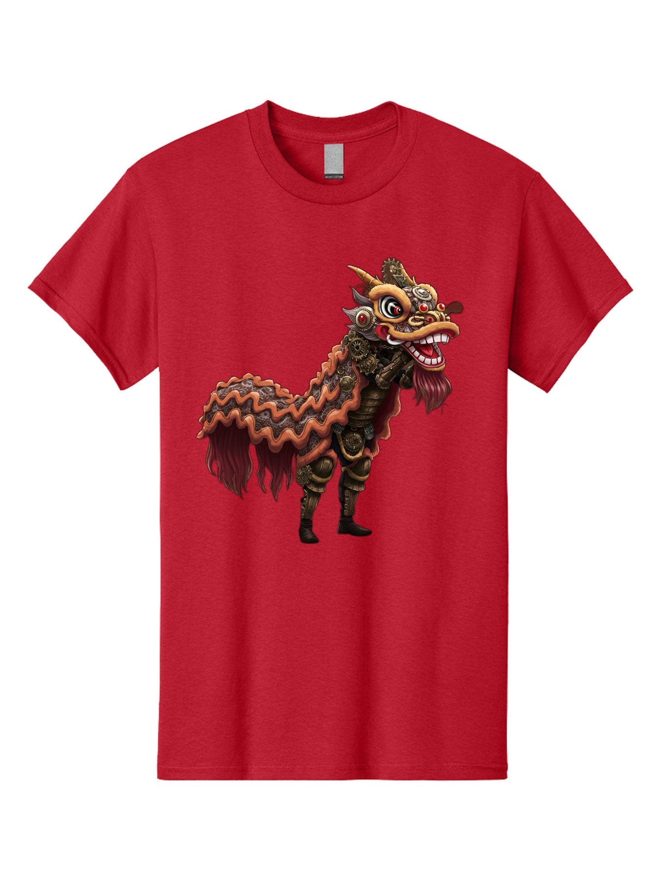 Dragon-Dance-Costume-2 Men'S Graphic Tee, 100% Cotton, Comfortable Casual Summer Wear, Machine Washable, Chinese Dragon Dance, Lion Dance Costume, Traditional Chinese Culture, Vibrant Colors, Festive Atmosphere, Mythical Creatures, Baa553 10