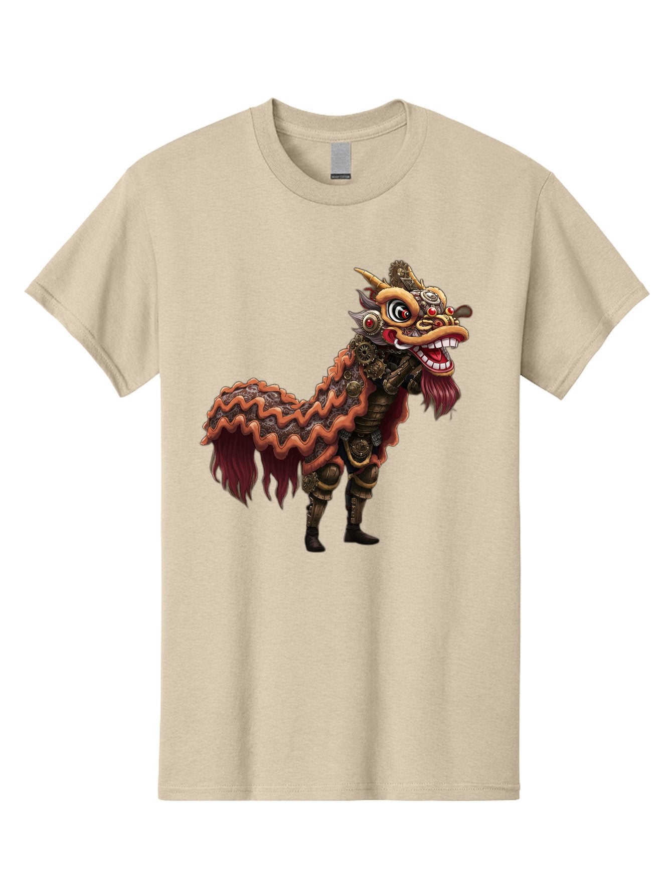 Dragon-Dance-Costume-2 Men'S Graphic Tee, 100% Cotton, Comfortable Casual Summer Wear, Machine Washable, Chinese Dragon Dance, Lion Dance Costume, Traditional Chinese Culture, Vibrant Colors, Festive Atmosphere, Mythical Creatures, Baa553 12