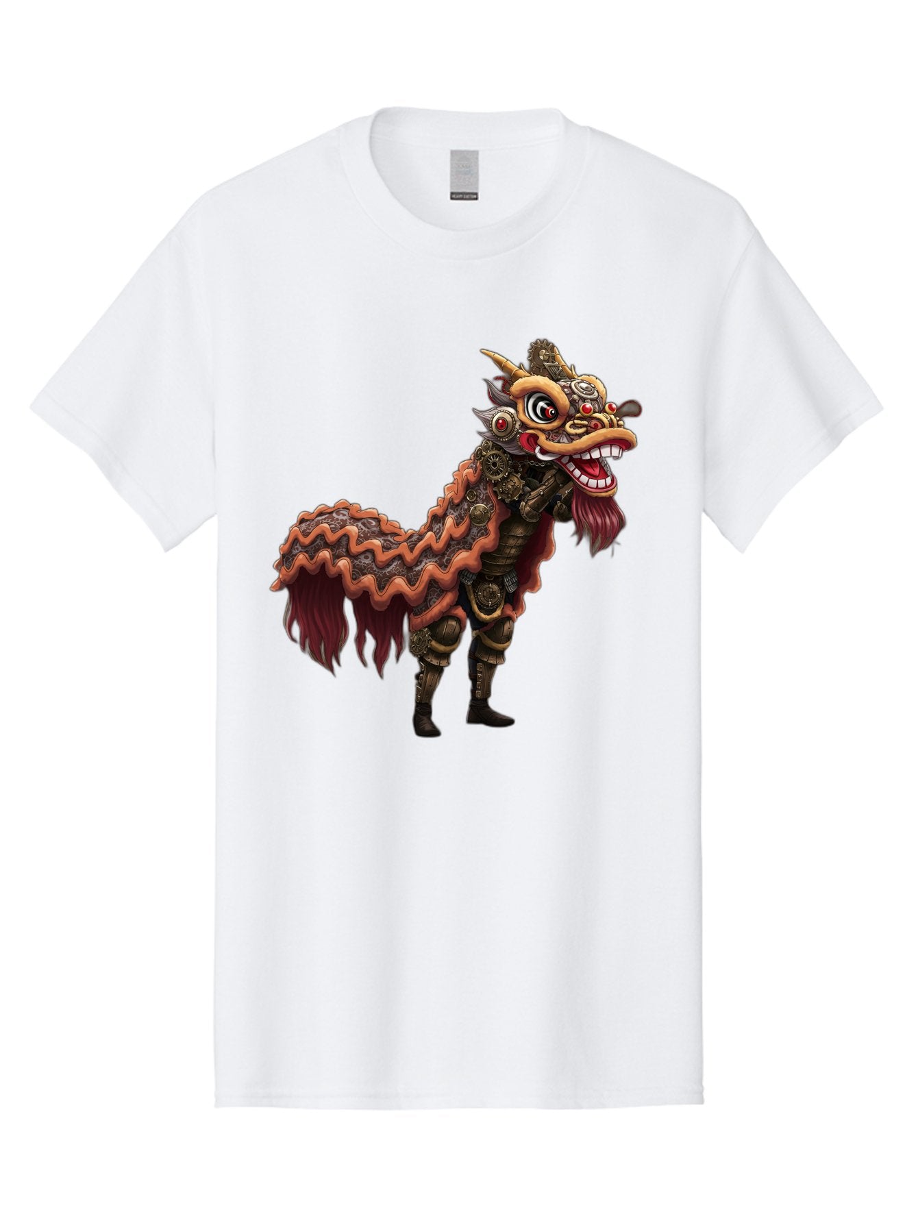 Dragon-Dance-Costume-2 Men'S Graphic Tee, 100% Cotton, Comfortable Casual Summer Wear, Machine Washable, Chinese Dragon Dance, Lion Dance Costume, Traditional Chinese Culture, Vibrant Colors, Festive Atmosphere, Mythical Creatures, Baa553 5