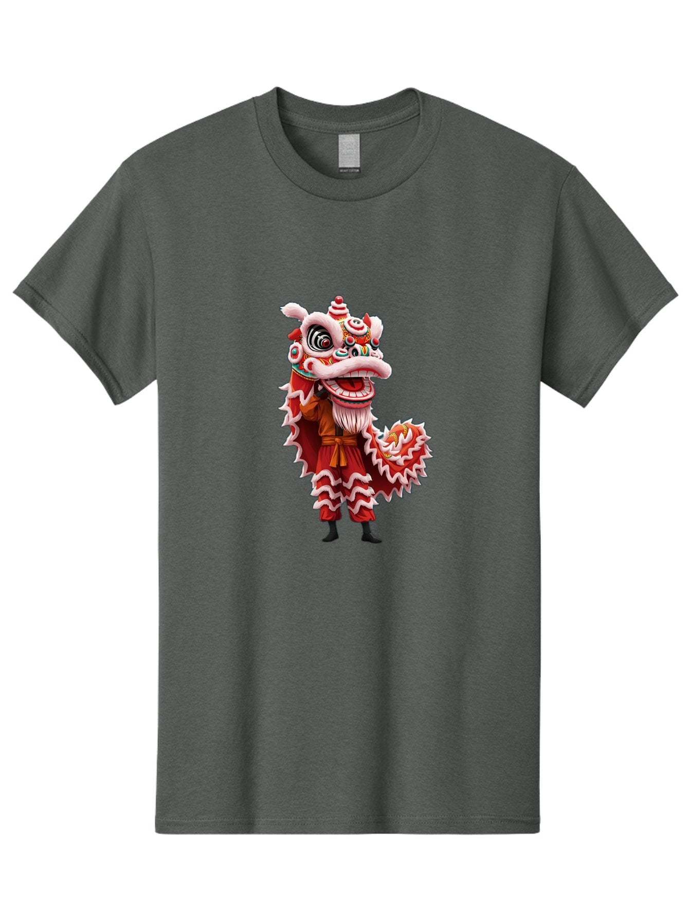 Dragon-Dance-Costume-3 Men'S Graphic Tee, 100% Cotton, Comfortable Casual Summer Wear, Machine Washable, Lion Dance Performance, Traditional Chinese Culture, Festive Atmosphere, Vibrant Colors, Cultural Heritage, Artistic Expression, Baa554 11