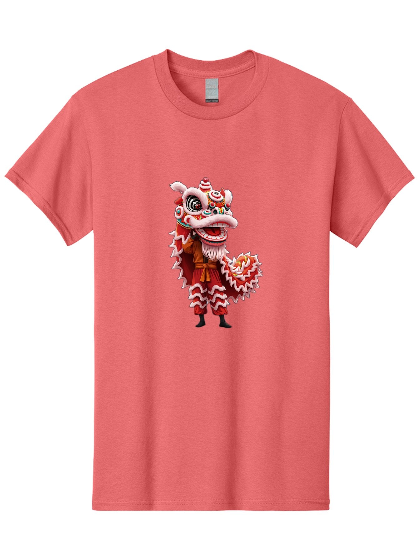 Dragon-Dance-Costume-3 Men'S Graphic Tee, 100% Cotton, Comfortable Casual Summer Wear, Machine Washable, Lion Dance Performance, Traditional Chinese Culture, Festive Atmosphere, Vibrant Colors, Cultural Heritage, Artistic Expression, Baa554 14