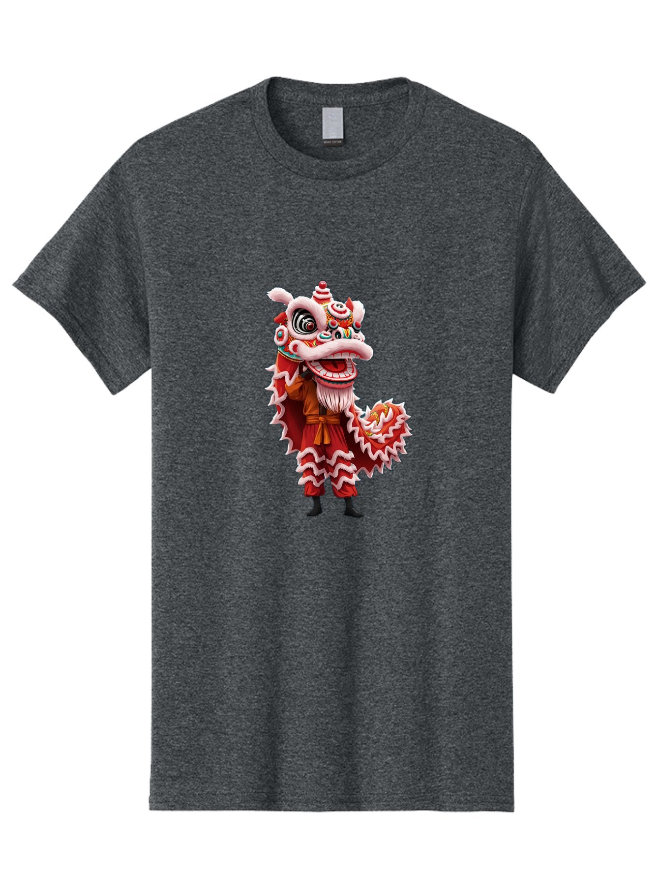 Dragon-Dance-Costume-3 Men'S Graphic Tee, 100% Cotton, Comfortable Casual Summer Wear, Machine Washable, Lion Dance Performance, Traditional Chinese Culture, Festive Atmosphere, Vibrant Colors, Cultural Heritage, Artistic Expression, Baa554 5