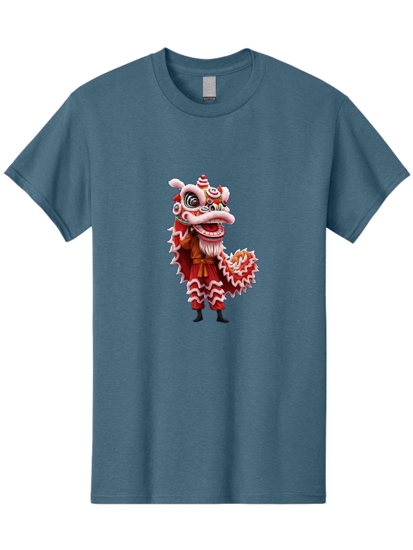 Dragon-Dance-Costume-3 Men'S Graphic Tee, 100% Cotton, Comfortable Casual Summer Wear, Machine Washable, Lion Dance Performance, Traditional Chinese Culture, Festive Atmosphere, Vibrant Colors, Cultural Heritage, Artistic Expression, Baa554 3