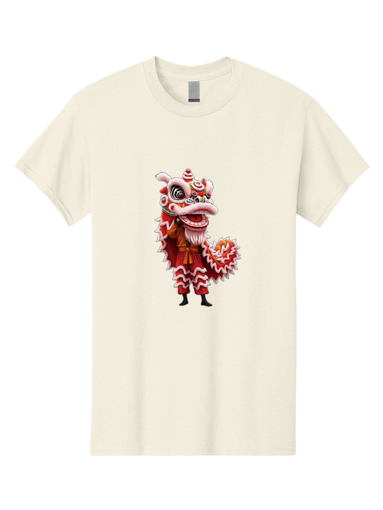Dragon-Dance-Costume-3 Men'S Graphic Tee, 100% Cotton, Comfortable Casual Summer Wear, Machine Washable, Lion Dance Performance, Traditional Chinese Culture, Festive Atmosphere, Vibrant Colors, Cultural Heritage, Artistic Expression, Baa554 15