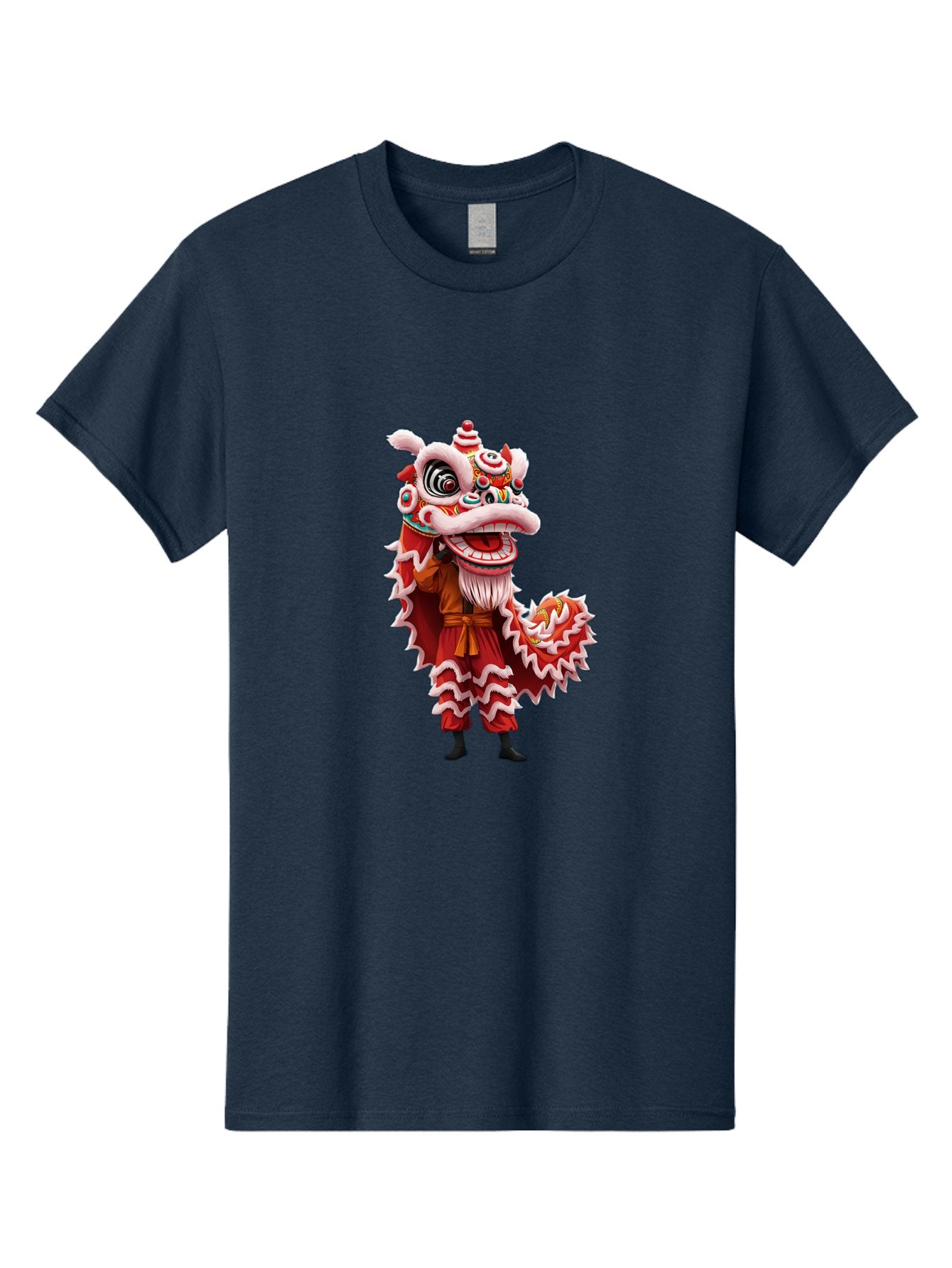 Dragon-Dance-Costume-3 Men'S Graphic Tee, 100% Cotton, Comfortable Casual Summer Wear, Machine Washable, Lion Dance Performance, Traditional Chinese Culture, Festive Atmosphere, Vibrant Colors, Cultural Heritage, Artistic Expression, Baa554 6