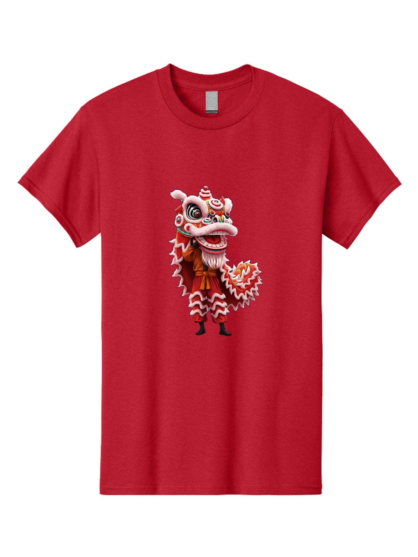 Dragon-Dance-Costume-3 Men'S Graphic Tee, 100% Cotton, Comfortable Casual Summer Wear, Machine Washable, Lion Dance Performance, Traditional Chinese Culture, Festive Atmosphere, Vibrant Colors, Cultural Heritage, Artistic Expression, Baa554 9