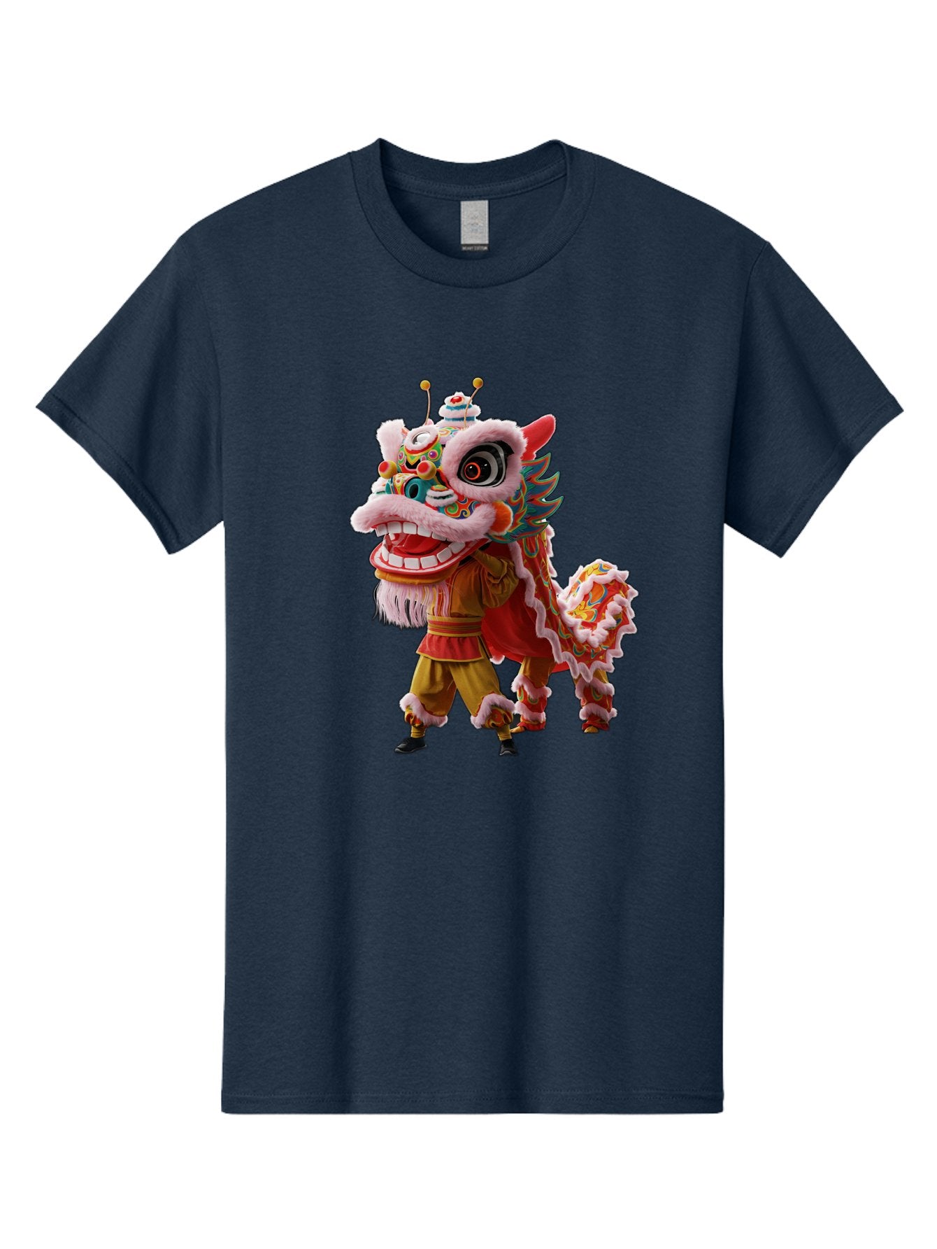 Dragon-Dance-Costume Men'S Graphic Tee, 100% Cotton, Comfortable Casual Summer Wear, Machine Washable, Lion Dance Costume, Traditional Chinese Dance, Vibrant Colors, Cultural Heritage, Festive Atmosphere, Mythical Creature, Chinese New Year, Baa556 14