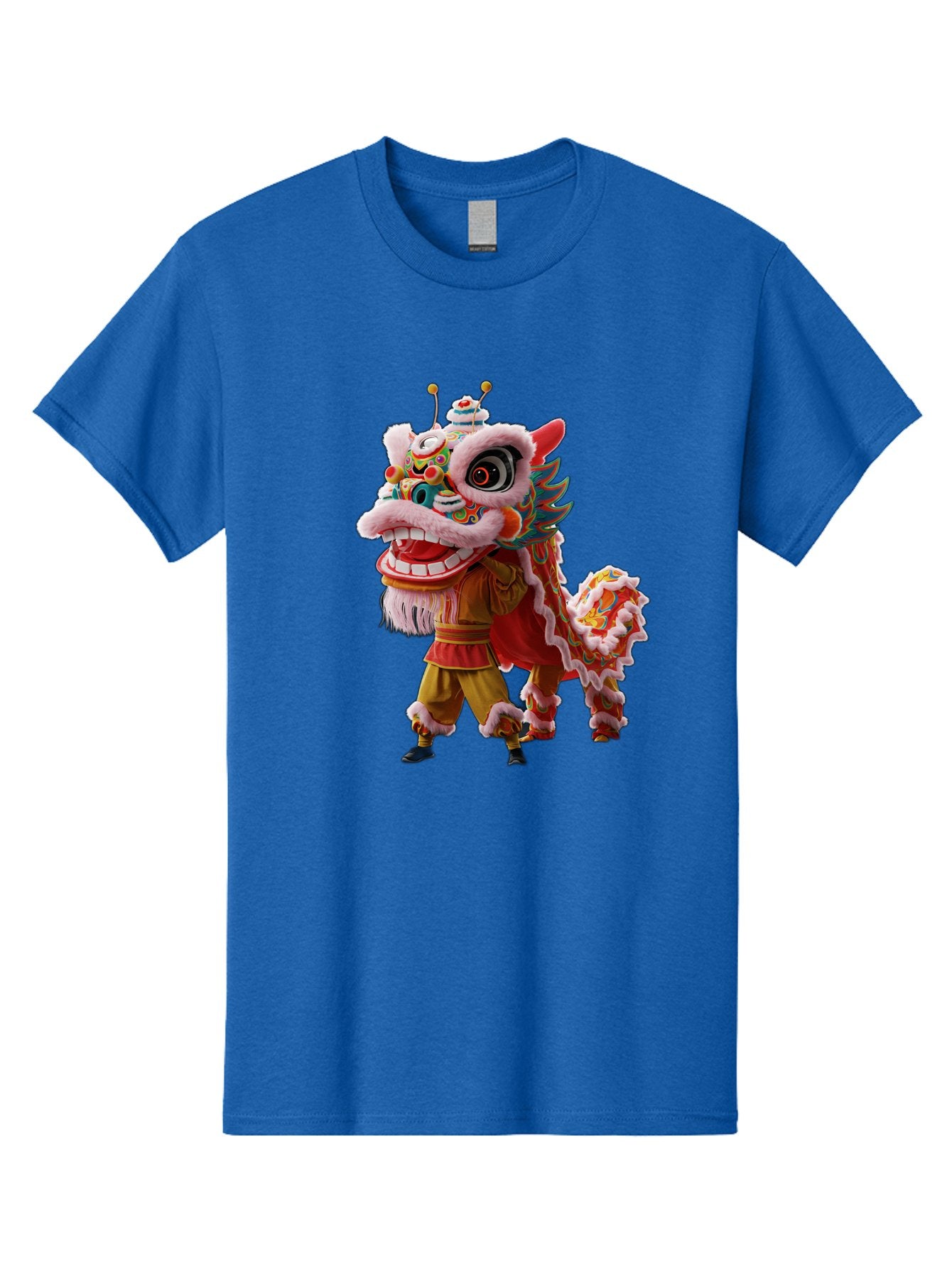 Dragon-Dance-Costume Men'S Graphic Tee, 100% Cotton, Comfortable Casual Summer Wear, Machine Washable, Lion Dance Costume, Traditional Chinese Dance, Vibrant Colors, Cultural Heritage, Festive Atmosphere, Mythical Creature, Chinese New Year, Baa556 12