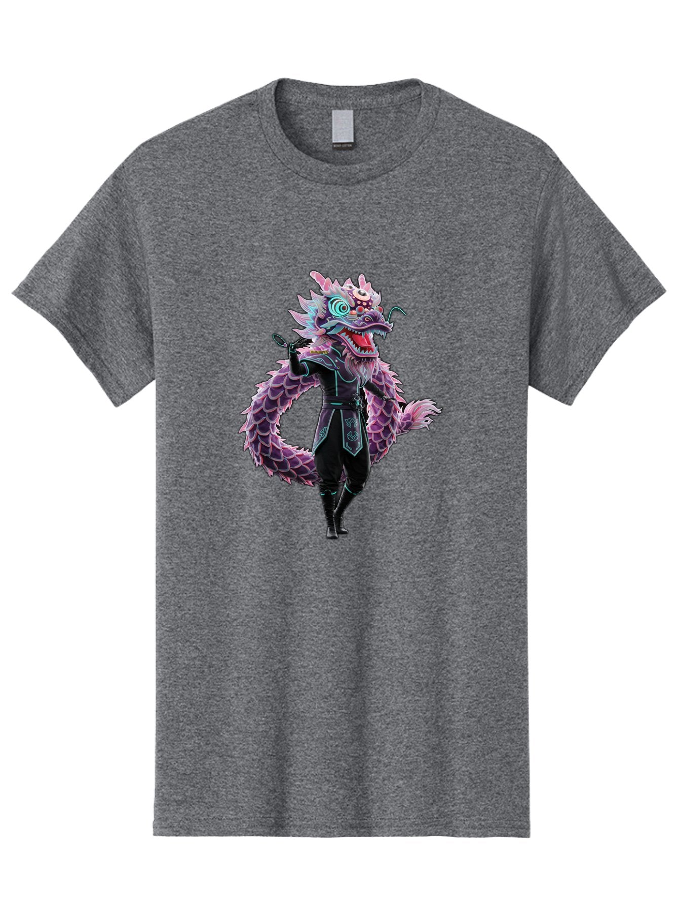 Dragon-Headed-Humanoid Men'S Graphic Tee, 100% Cotton, Comfortable Casual Summer Wear, Machine Washable, Fantasy Dragon Costume, Purple Scales, Ninja Outfit, Martial Arts Pose, Glowing Eyes, Futuristic Design, Mystical Creature, Anime Style, Baa560 13