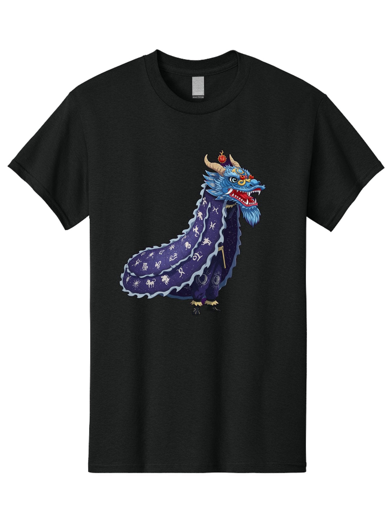 Dragon-Zodiac Men'S Graphic Tee, 100% Cotton, Comfortable Casual Summer Wear, Machine Washable, Mythical Dragon, Zodiac Signs, Astrology Symbols, Fantasy Creature, Zodiac Wheel, Mystical Being, Dragon Illustration, Cosmic Art Baa562 3