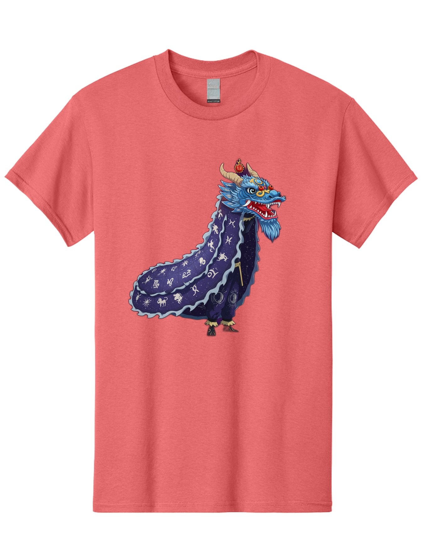 Dragon-Zodiac Men'S Graphic Tee, 100% Cotton, Comfortable Casual Summer Wear, Machine Washable, Mythical Dragon, Zodiac Signs, Astrology Symbols, Fantasy Creature, Zodiac Wheel, Mystical Being, Dragon Illustration, Cosmic Art Baa562 12