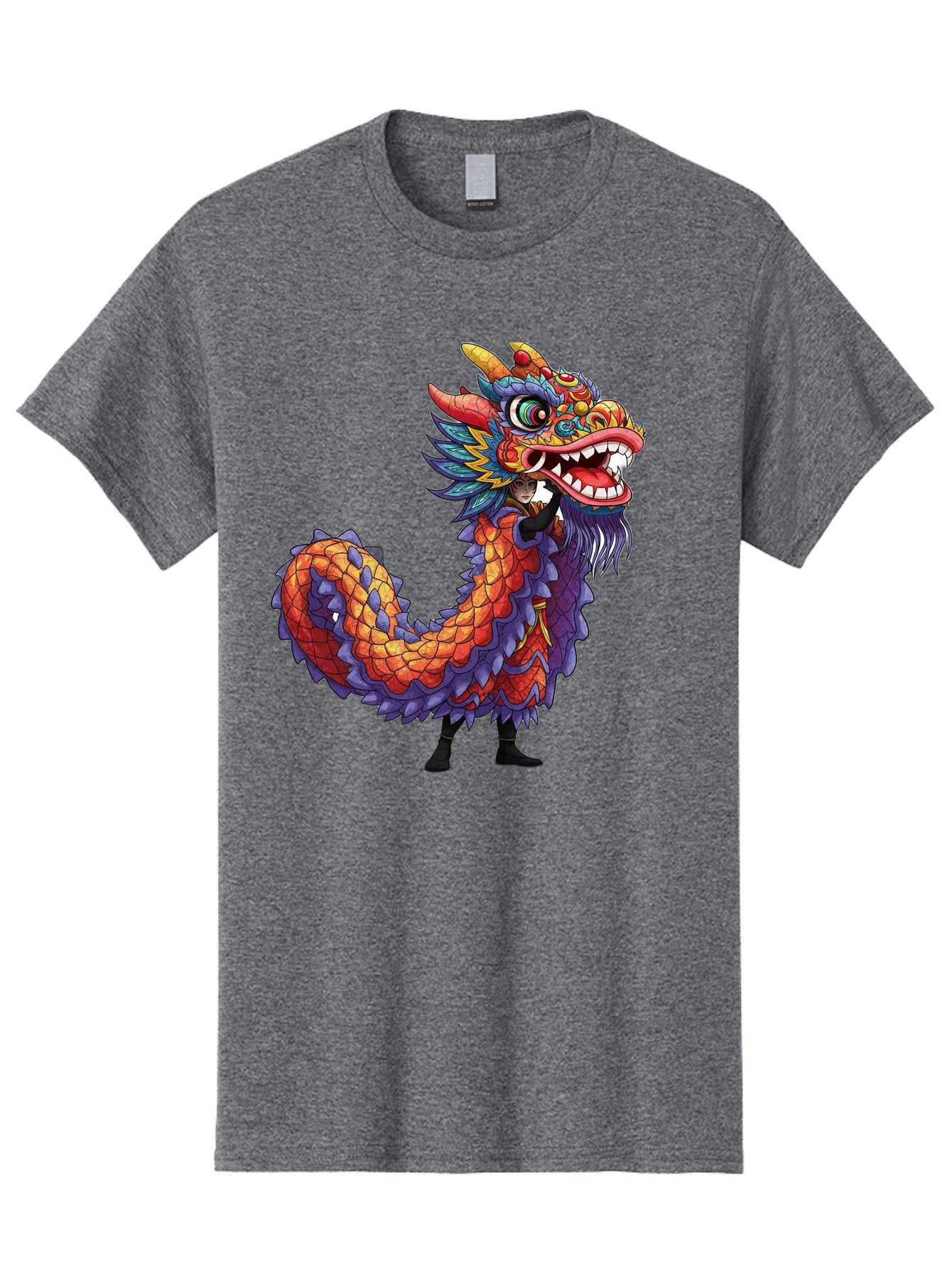 Dragon Men'S Graphic Tee, 100% Cotton, Comfortable Casual Summer Wear, Machine Washable, Vibrant Dragon, Mythical Creature, Chinese Culture, Colorful Scales, Sharp Teeth, Bold Design, Fantasy Art, Cartoon Style Baa563 10