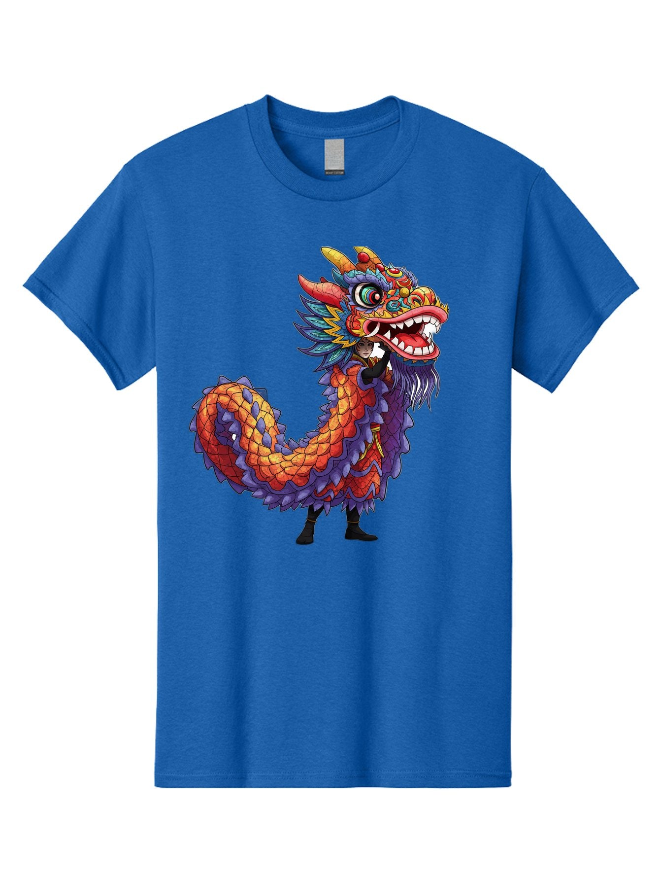 Dragon Men'S Graphic Tee, 100% Cotton, Comfortable Casual Summer Wear, Machine Washable, Vibrant Dragon, Mythical Creature, Chinese Culture, Colorful Scales, Sharp Teeth, Bold Design, Fantasy Art, Cartoon Style Baa563 6