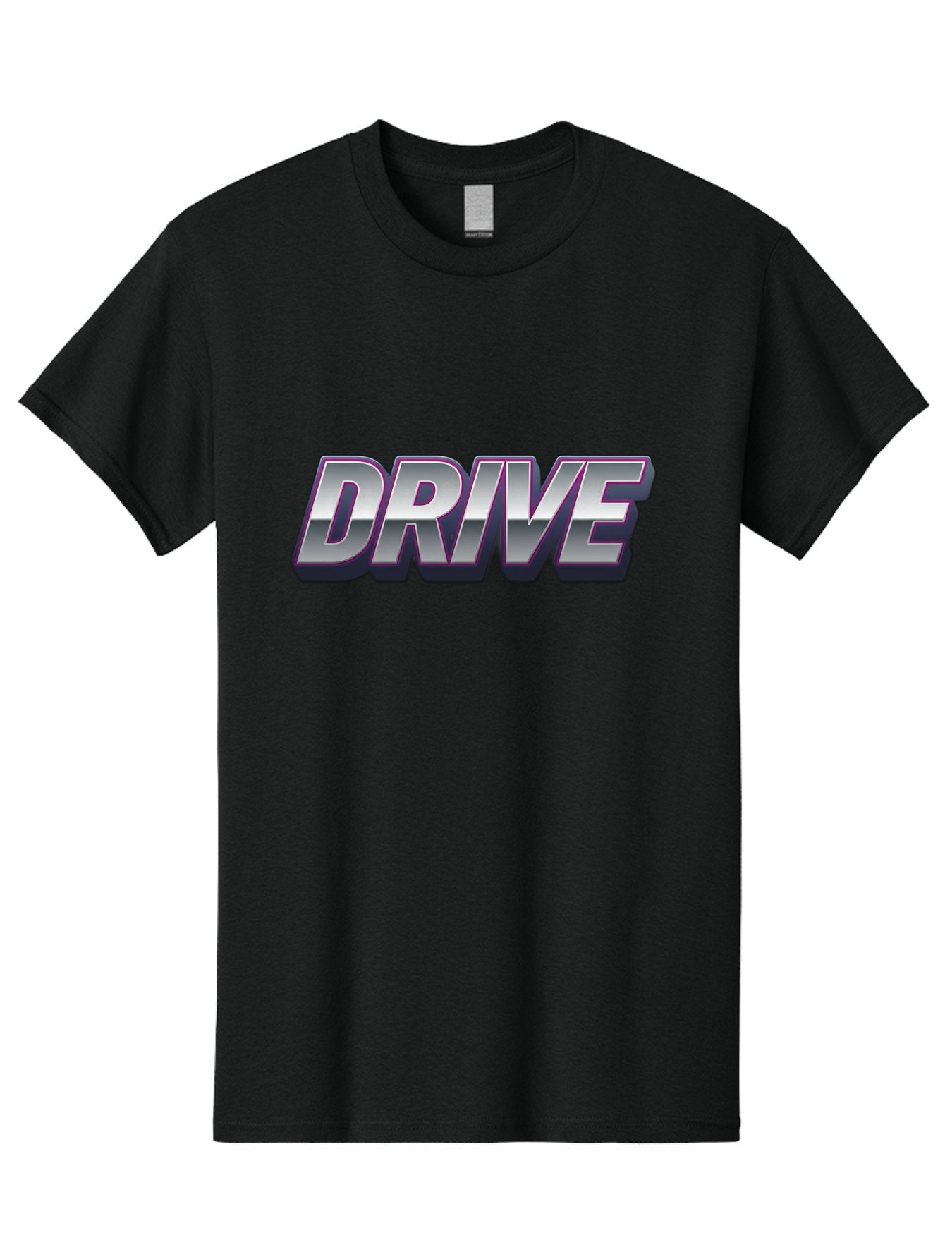 Drive Men'S Graphic Tee, 100% Cotton, Comfortable Casual Summer Wear, Machine Washable, Drive, Bold Typography, Silver Metallic Text, Motivational Phrase, Modern Design, Sleek Font, Dynamic Graphics, Stylish Lettering Baa565