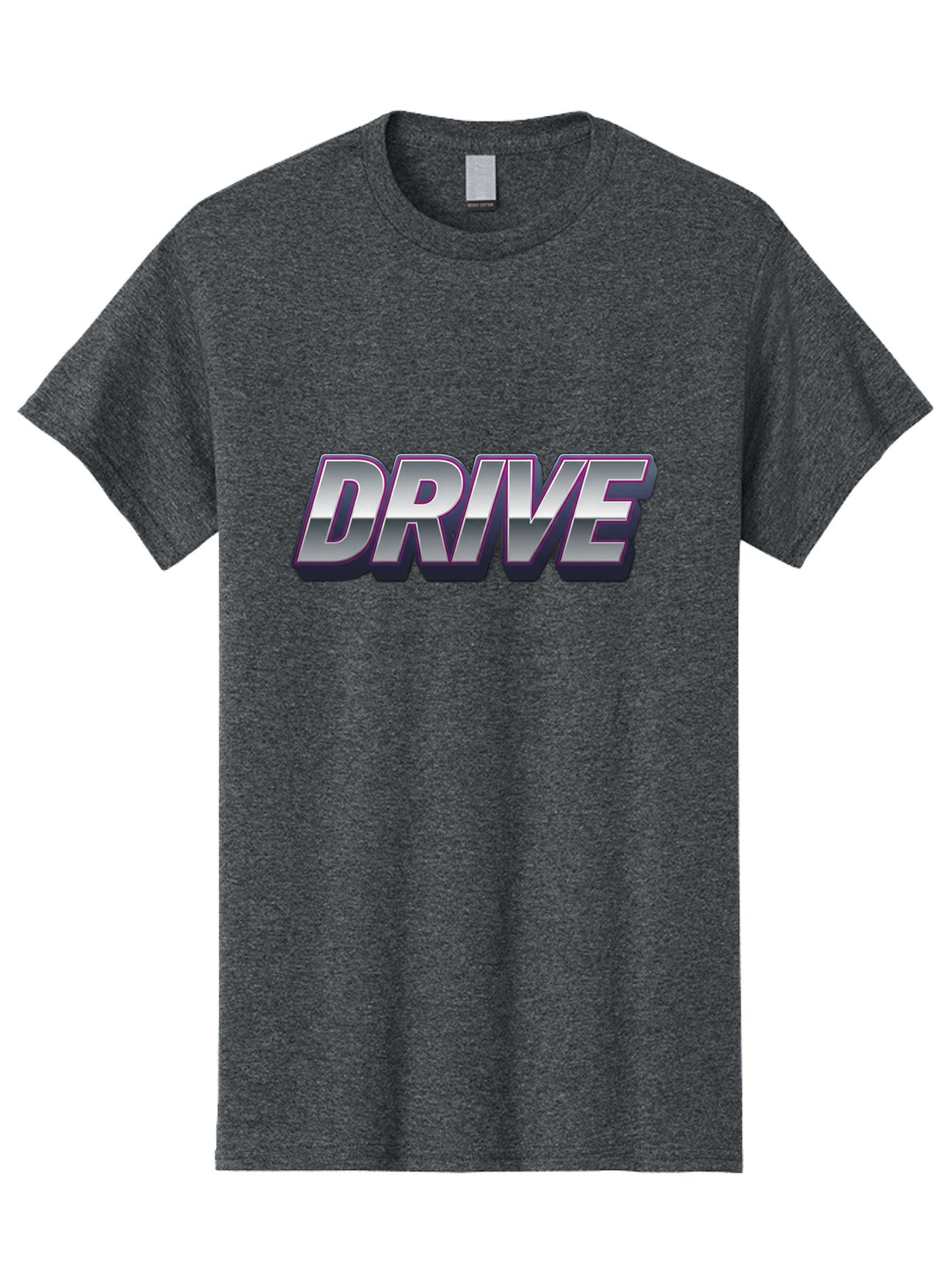 Drive Men'S Graphic Tee, 100% Cotton, Comfortable Casual Summer Wear, Machine Washable, Drive, Bold Typography, Silver Metallic Text, Motivational Phrase, Modern Design, Sleek Font, Dynamic Graphics, Stylish Lettering Baa565 7