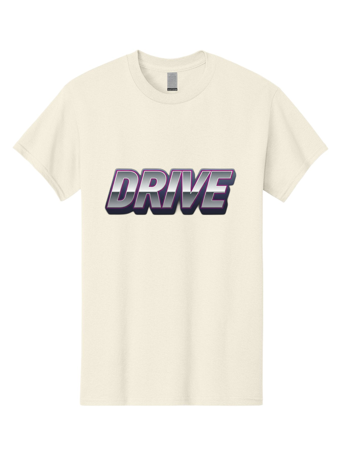 Drive Men'S Graphic Tee, 100% Cotton, Comfortable Casual Summer Wear, Machine Washable, Drive, Bold Typography, Silver Metallic Text, Motivational Phrase, Modern Design, Sleek Font, Dynamic Graphics, Stylish Lettering Baa565 4
