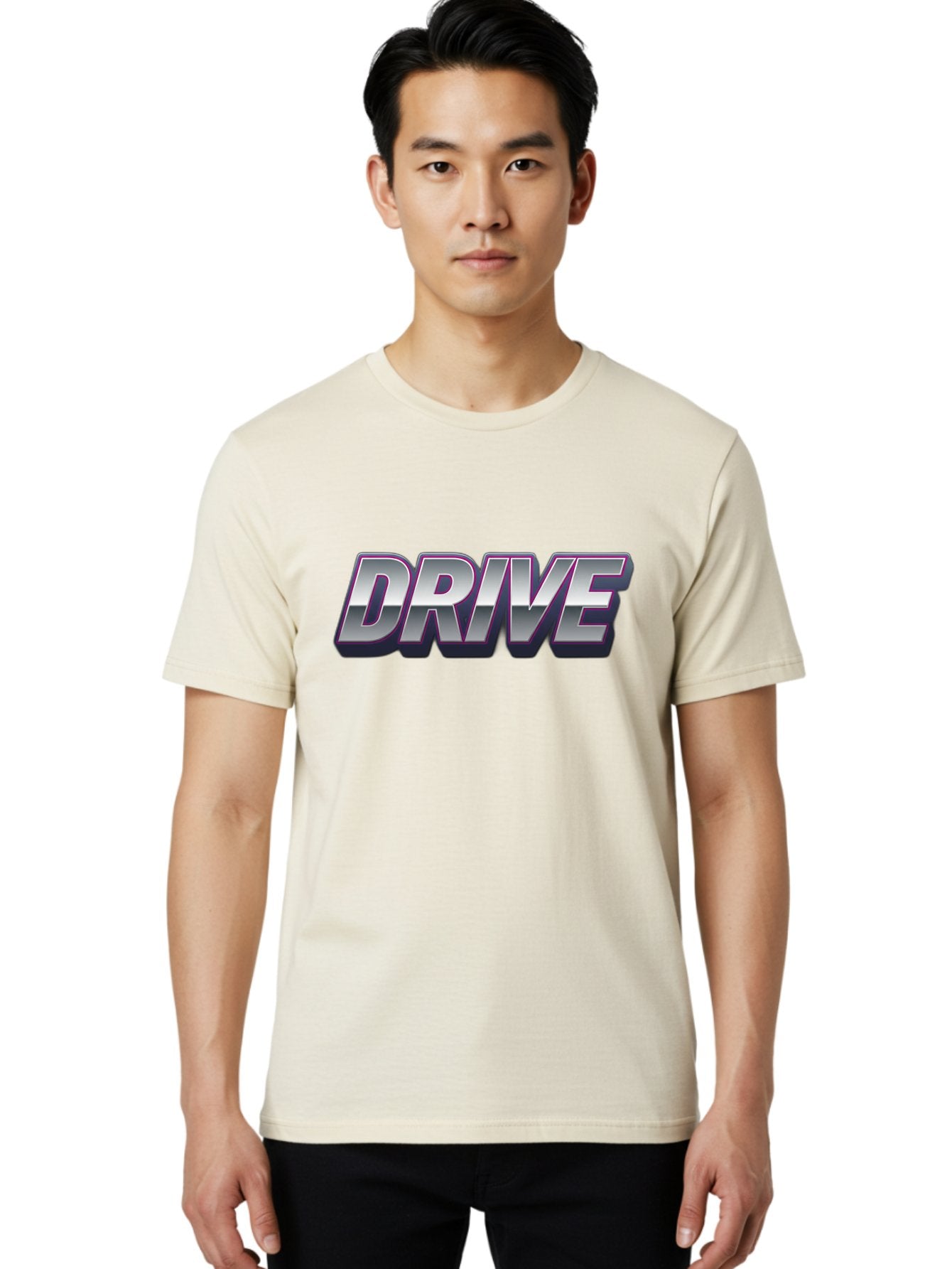 Drive Men'S Graphic Tee, 100% Cotton, Comfortable Casual Summer Wear, Machine Washable, Drive, Bold Typography, Silver Metallic Text, Motivational Phrase, Modern Design, Sleek Font, Dynamic Graphics, Stylish Lettering Baa565 18
