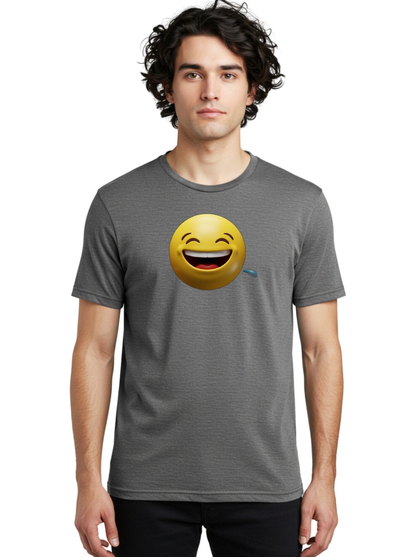 Drooling-Face-Emoji Men'S Graphic Tee, 100% Cotton, Comfortable Casual Summer Wear, Machine Washable, Drooling Face, Laughing Emoji, Happy Face, Joyful Expression, Smiling Face, Playful Emoticon, Humorous Symbol, Yellow Emoji, Baa566 29