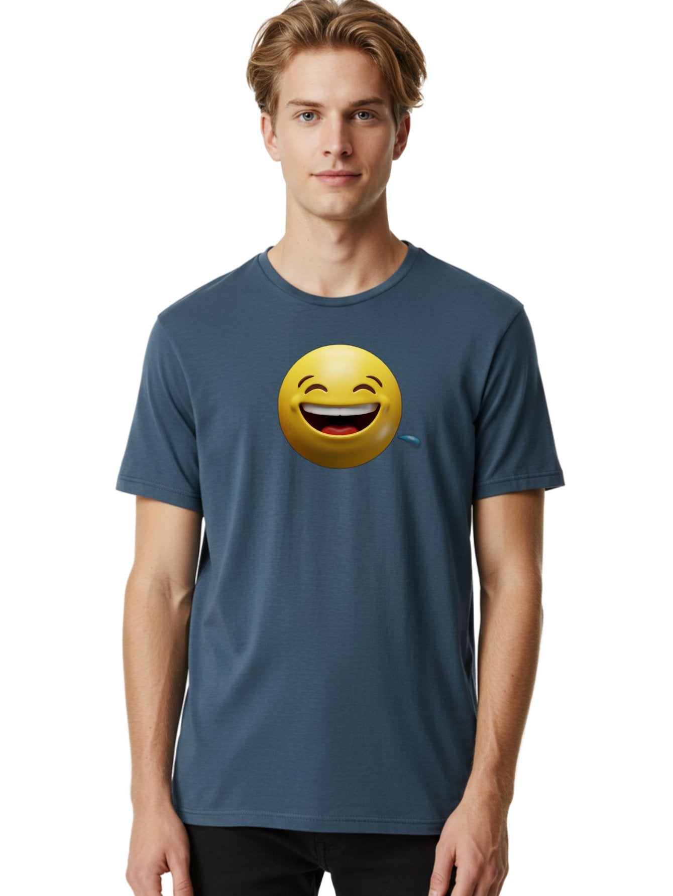 Drooling-Face-Emoji Men'S Graphic Tee, 100% Cotton, Comfortable Casual Summer Wear, Machine Washable, Drooling Face, Laughing Emoji, Happy Face, Joyful Expression, Smiling Face, Playful Emoticon, Humorous Symbol, Yellow Emoji, Baa566 27