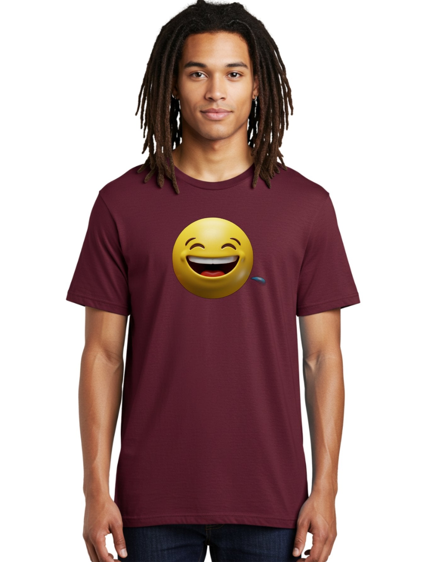Drooling-Face-Emoji Men'S Graphic Tee, 100% Cotton, Comfortable Casual Summer Wear, Machine Washable, Drooling Face, Laughing Emoji, Happy Face, Joyful Expression, Smiling Face, Playful Emoticon, Humorous Symbol, Yellow Emoji, Baa566 16