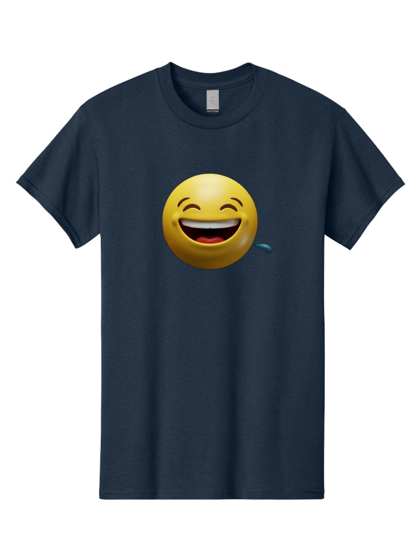 Drooling-Face-Emoji Men'S Graphic Tee, 100% Cotton, Comfortable Casual Summer Wear, Machine Washable, Drooling Face, Laughing Emoji, Happy Face, Joyful Expression, Smiling Face, Playful Emoticon, Humorous Symbol, Yellow Emoji, Baa566