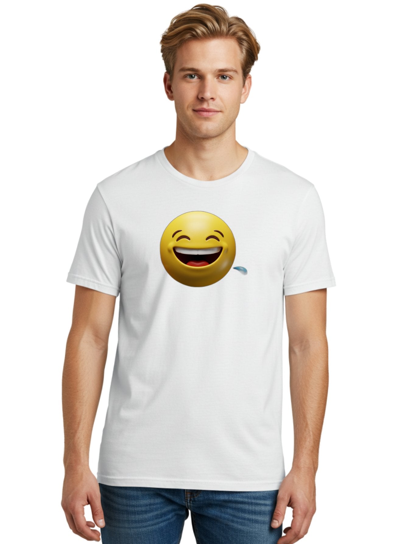 Drooling-Face-Emoji Men'S Graphic Tee, 100% Cotton, Comfortable Casual Summer Wear, Machine Washable, Drooling Face, Laughing Emoji, Happy Face, Joyful Expression, Smiling Face, Playful Emoticon, Humorous Symbol, Yellow Emoji, Baa566 28