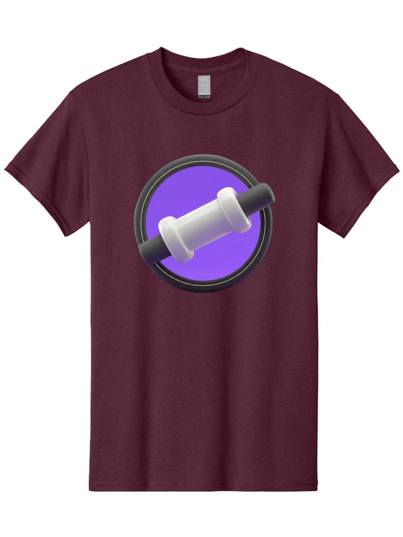Dumbbell Men'S Graphic Tee, 100% Cotton, Comfortable Casual Summer Wear, Machine Washable, Dumbbell, Fitness Equipment, Strength Training, Weightlifting, Exercise, Workout, Gym, Fitness, Purple Icon, 3D Rendering Baa567