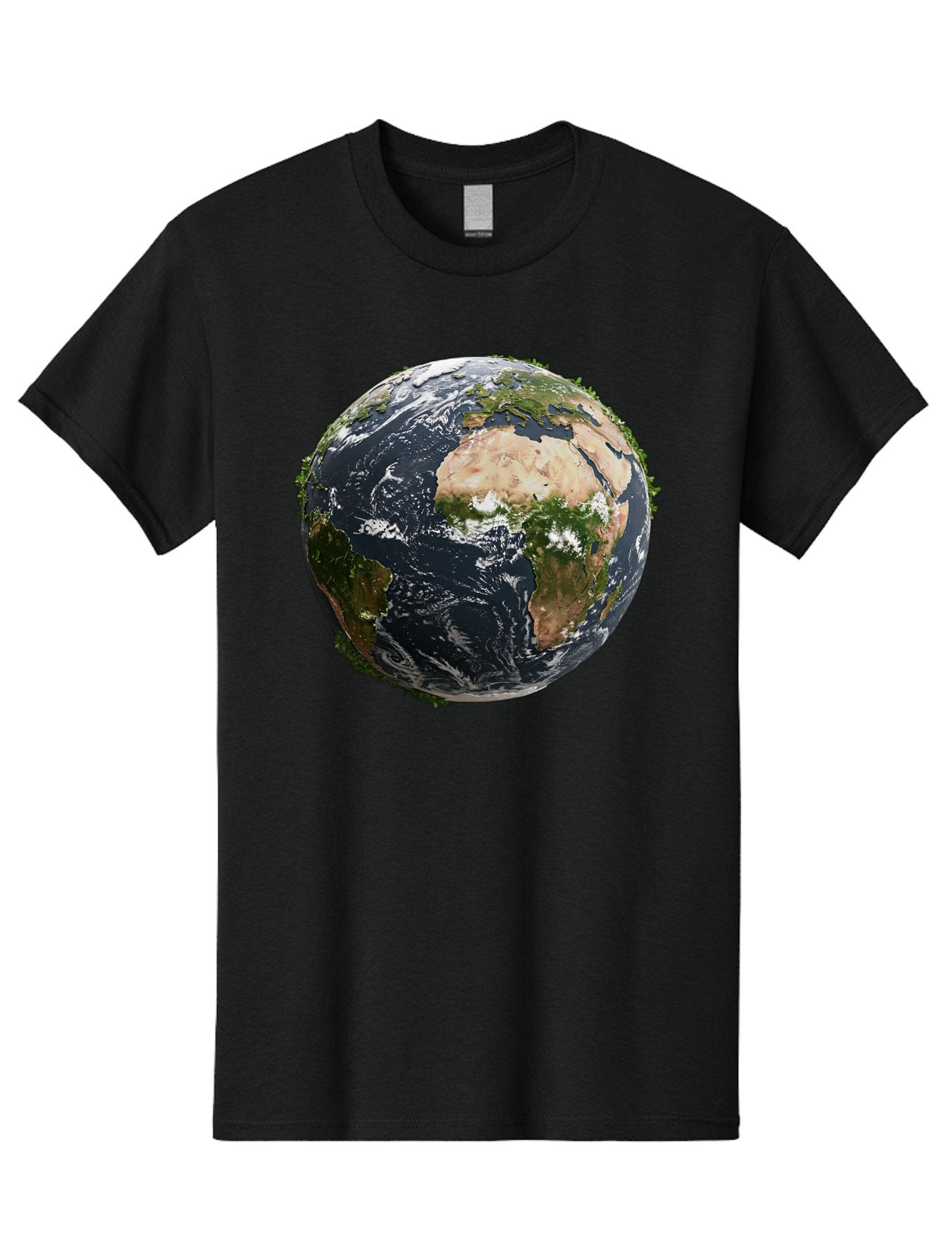 Earth-1 Men'S Graphic Tee, 100% Cotton, Comfortable Casual Summer Wear, Machine Washable, Globe Showing Africa And Europe, Earth From Space, Global Map, Planet Earth, World Geography, International Relations, Global Unity, Earth'S Beauty Baa572 12