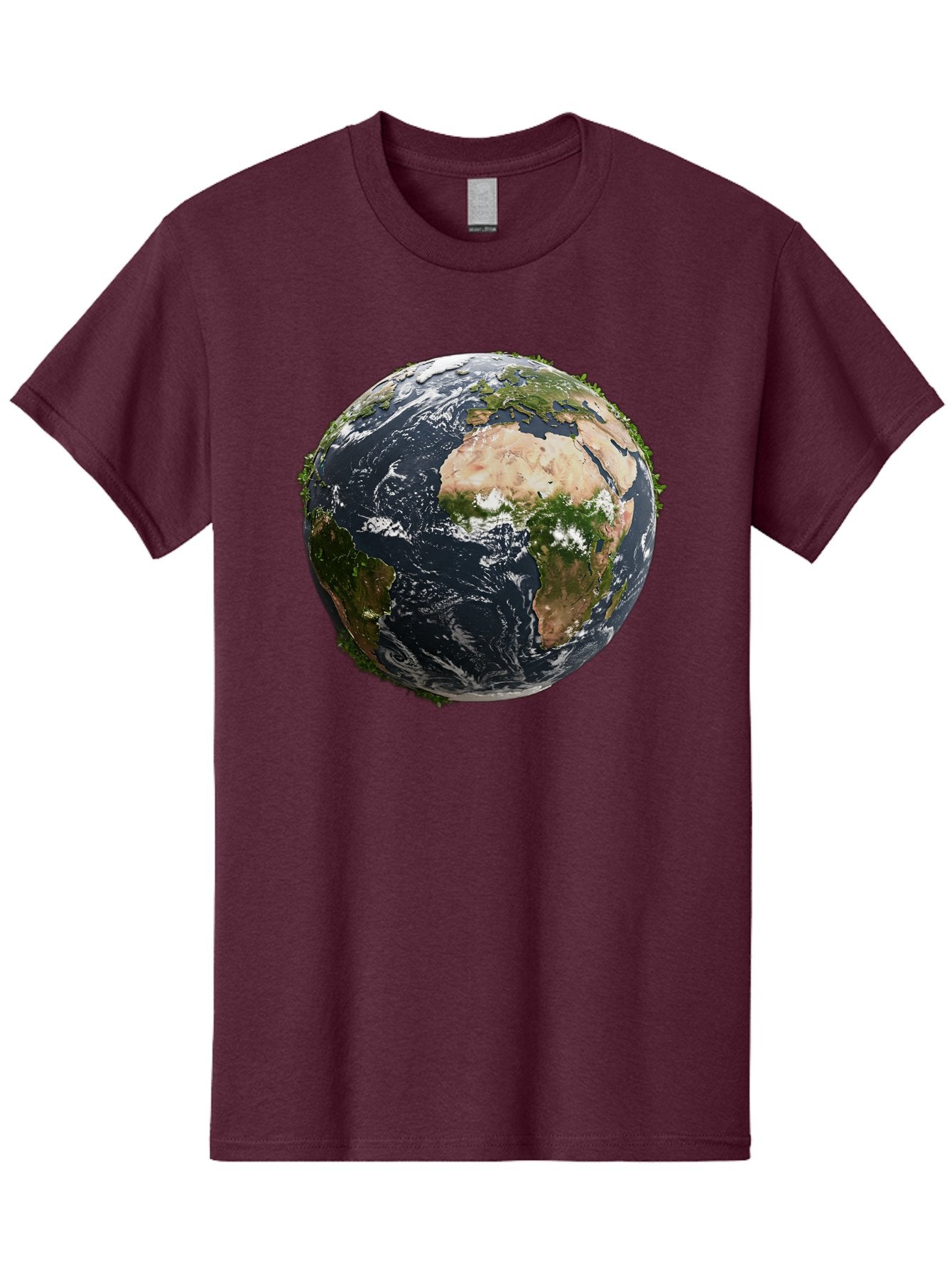 Earth-1 Men'S Graphic Tee, 100% Cotton, Comfortable Casual Summer Wear, Machine Washable, Globe Showing Africa And Europe, Earth From Space, Global Map, Planet Earth, World Geography, International Relations, Global Unity, Earth'S Beauty Baa572 5