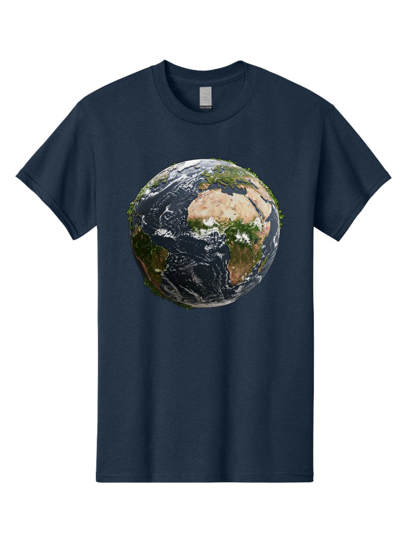 Earth-1 Men'S Graphic Tee, 100% Cotton, Comfortable Casual Summer Wear, Machine Washable, Globe Showing Africa And Europe, Earth From Space, Global Map, Planet Earth, World Geography, International Relations, Global Unity, Earth'S Beauty Baa572 7