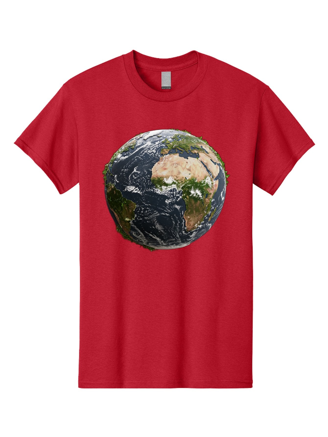 Earth-1 Men'S Graphic Tee, 100% Cotton, Comfortable Casual Summer Wear, Machine Washable, Globe Showing Africa And Europe, Earth From Space, Global Map, Planet Earth, World Geography, International Relations, Global Unity, Earth'S Beauty Baa572 15