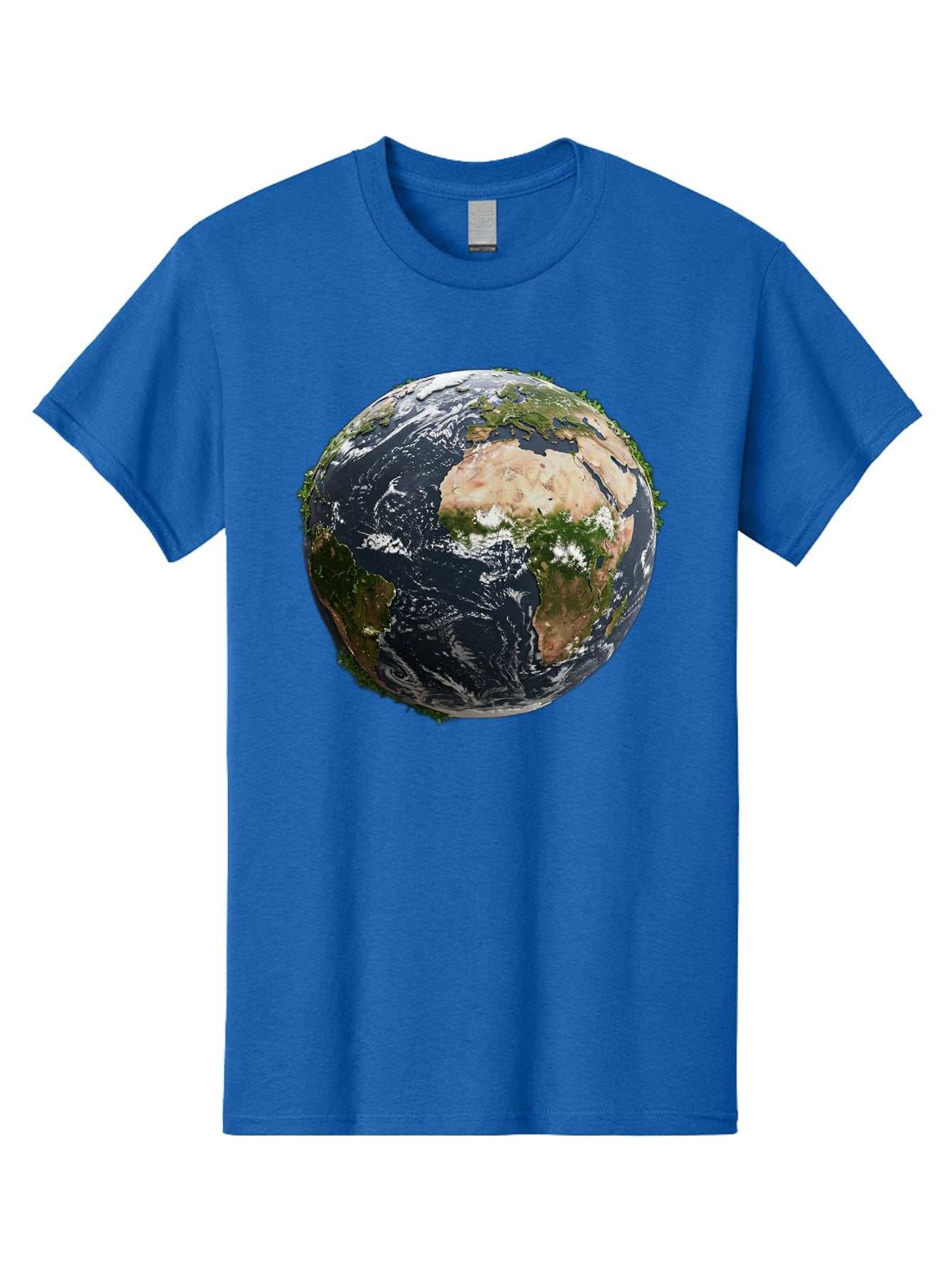 Earth-1 Men'S Graphic Tee, 100% Cotton, Comfortable Casual Summer Wear, Machine Washable, Globe Showing Africa And Europe, Earth From Space, Global Map, Planet Earth, World Geography, International Relations, Global Unity, Earth'S Beauty Baa572 9