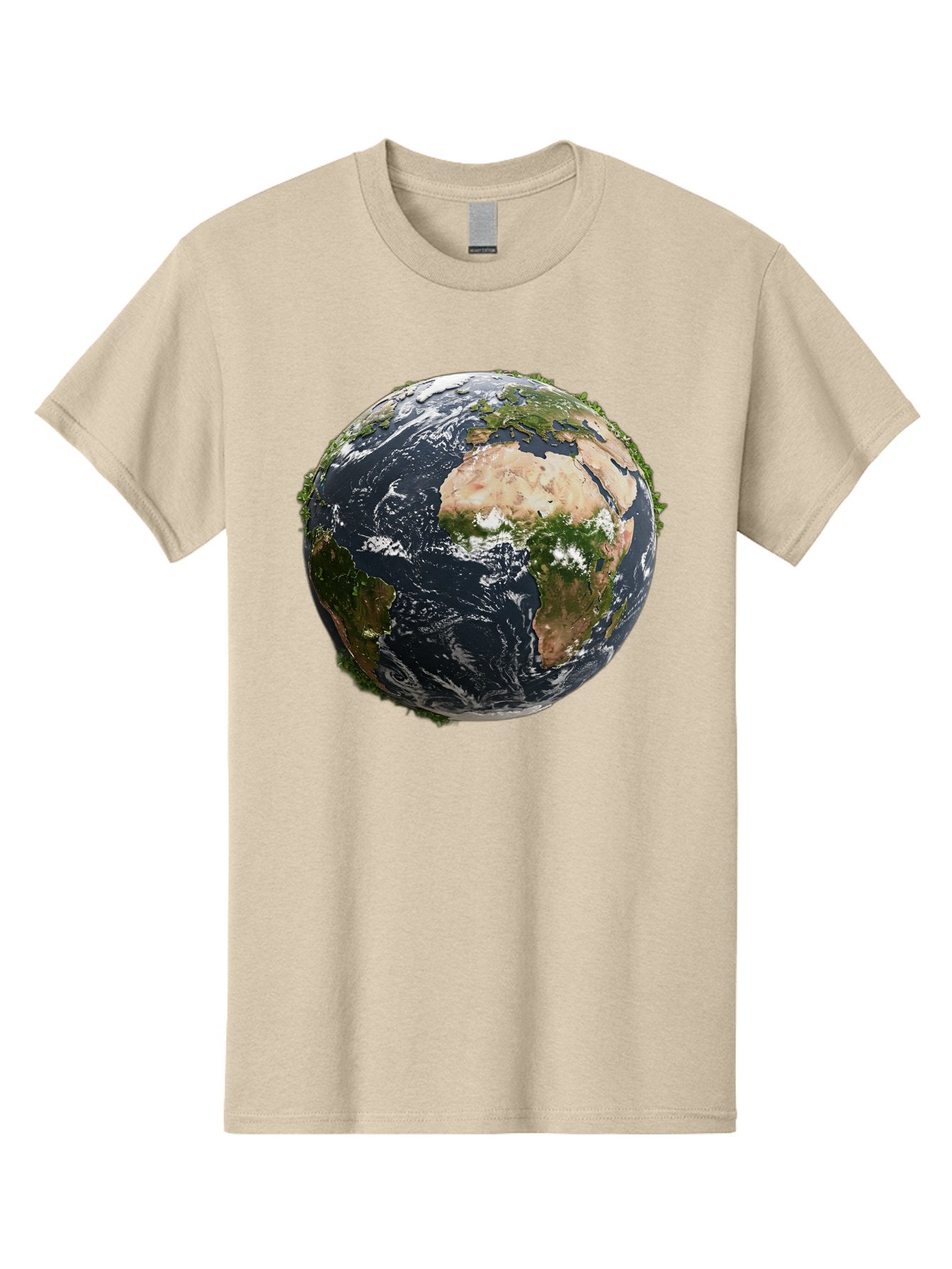 Earth-1 Men'S Graphic Tee, 100% Cotton, Comfortable Casual Summer Wear, Machine Washable, Globe Showing Africa And Europe, Earth From Space, Global Map, Planet Earth, World Geography, International Relations, Global Unity, Earth'S Beauty Baa572 13