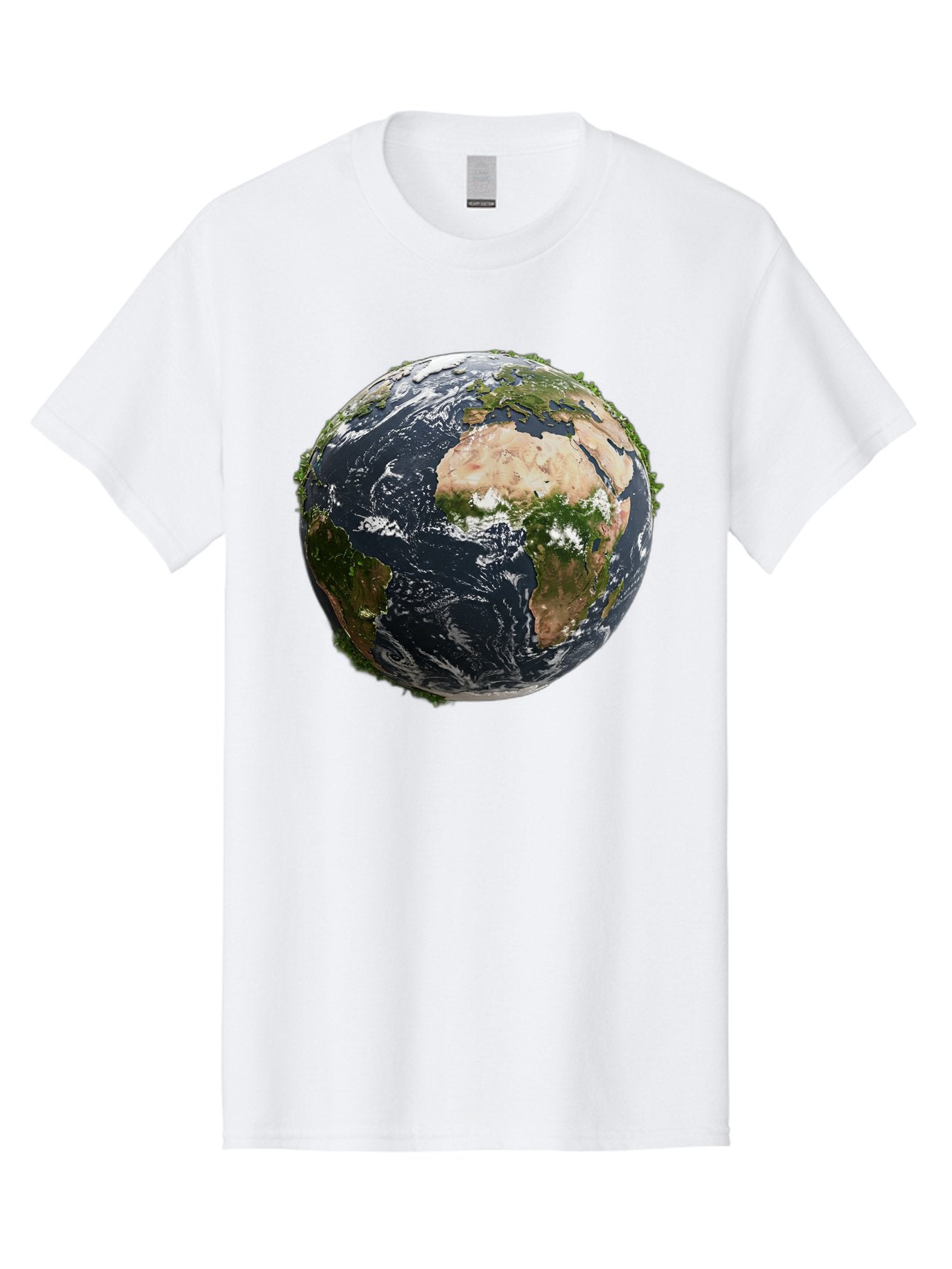Earth-1 Men'S Graphic Tee, 100% Cotton, Comfortable Casual Summer Wear, Machine Washable, Globe Showing Africa And Europe, Earth From Space, Global Map, Planet Earth, World Geography, International Relations, Global Unity, Earth'S Beauty Baa572