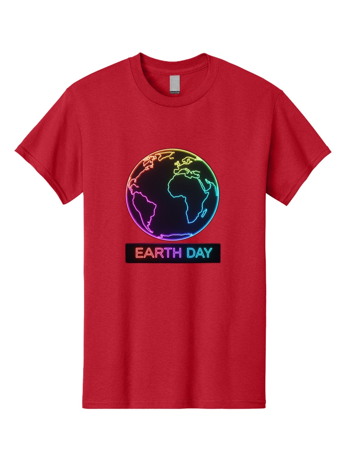 Earth-Day-1 Men'S Graphic Tee, 100% Cotton, Comfortable Casual Summer Wear, Machine Washable, Earth Day, Planet Earth, Globe, Neon Lights, Colorful Graphics, Environmental Awareness, Conservation, Sustainability, Eco-Friendly, World Map Baa573 12