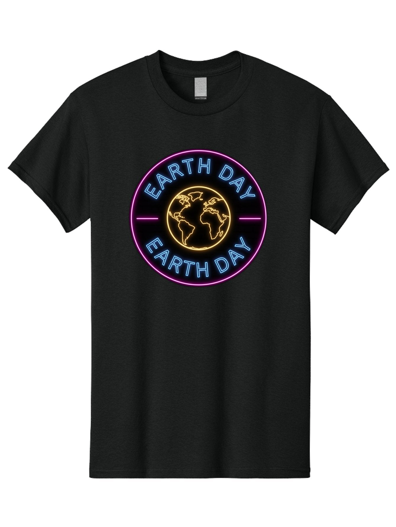 Earth-Day Men'S Graphic Tee, 100% Cotton, Comfortable Casual Summer Wear, Machine Washable, Earth Day Logo, Neon Sign, Global Awareness, Environmental Conservation, Eco-Friendly, Sustainability, Planet Earth Baa574 3