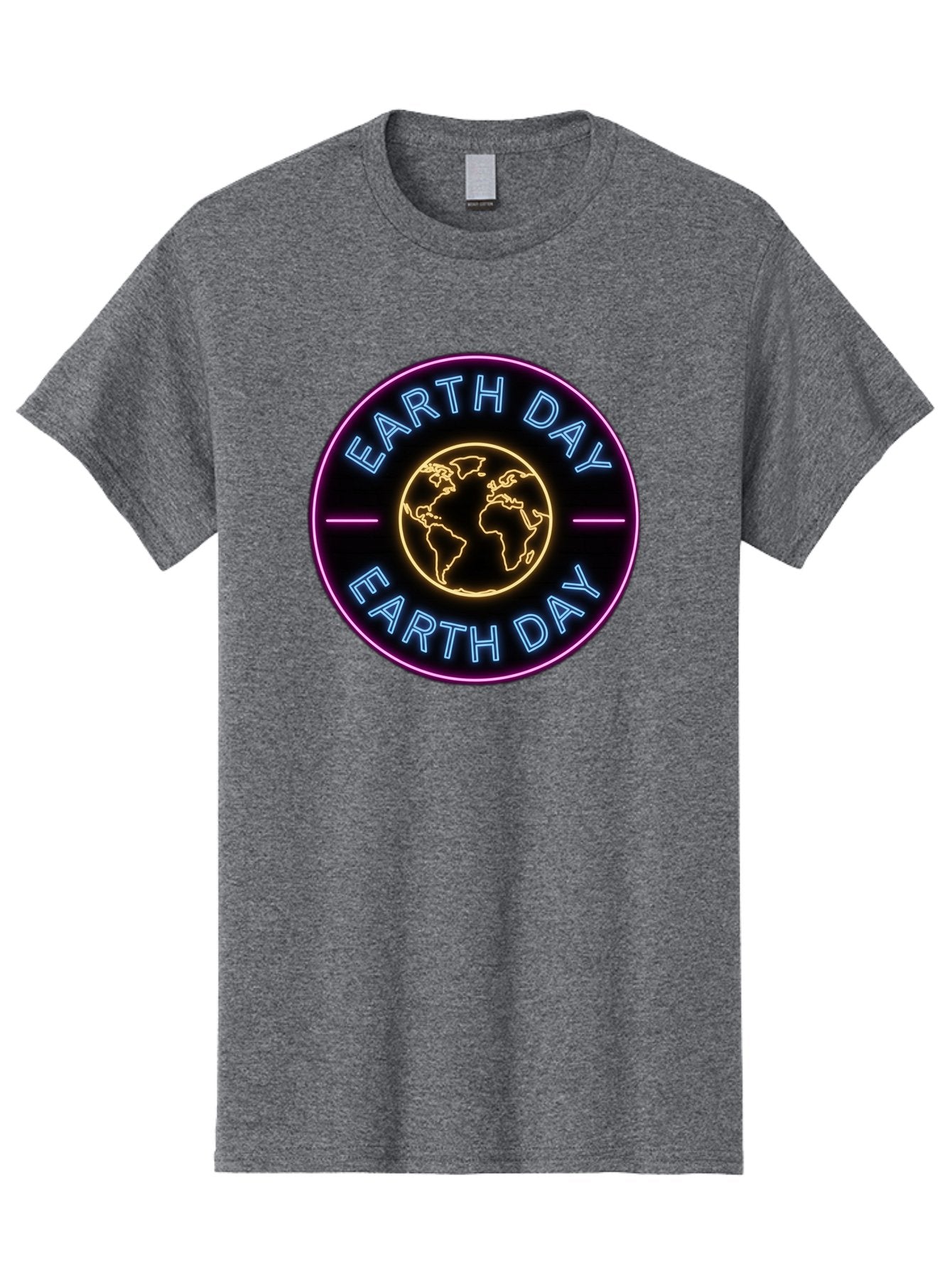 Earth-Day Men'S Graphic Tee, 100% Cotton, Comfortable Casual Summer Wear, Machine Washable, Earth Day Logo, Neon Sign, Global Awareness, Environmental Conservation, Eco-Friendly, Sustainability, Planet Earth Baa574 6