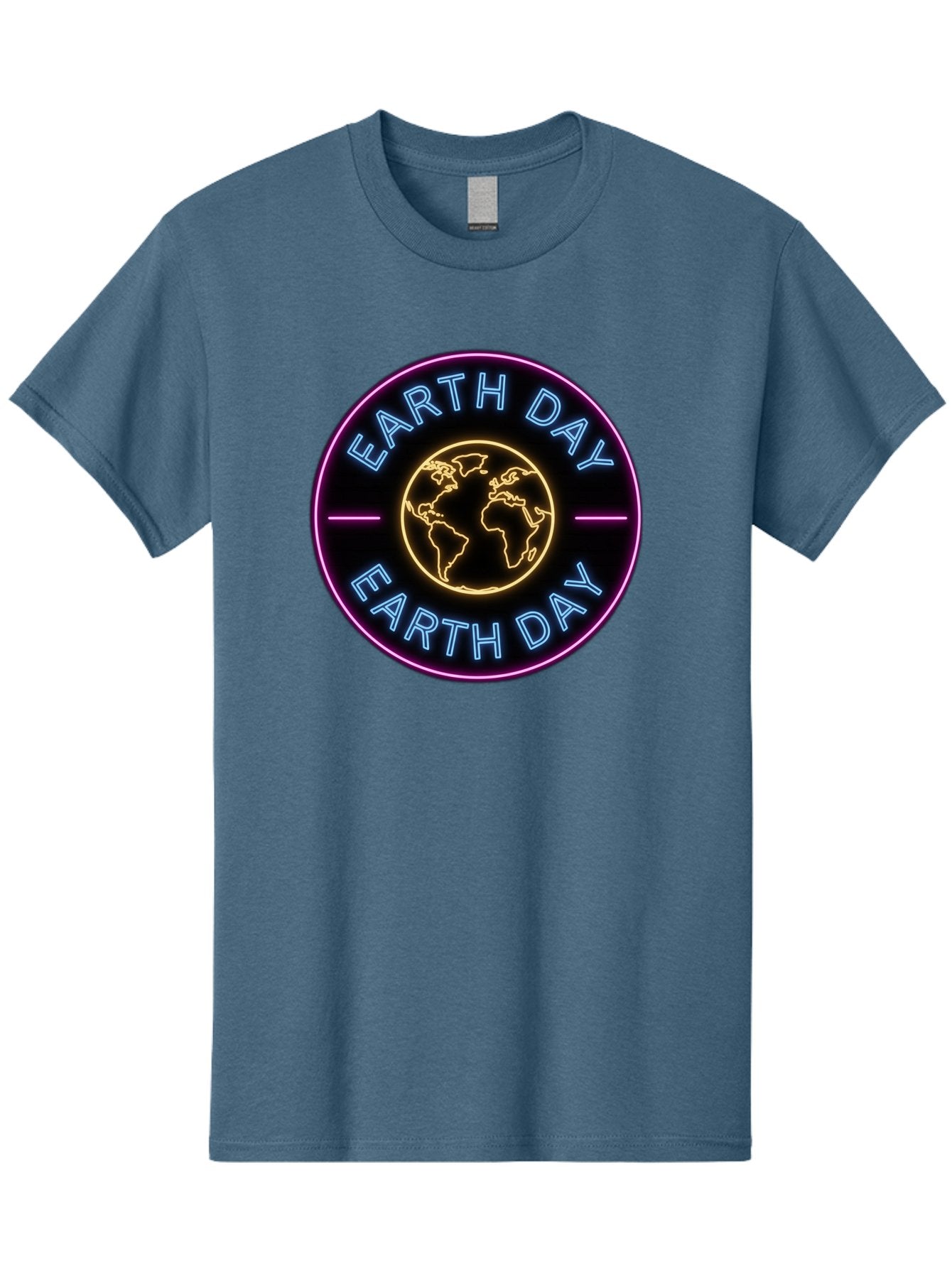 Earth-Day Men'S Graphic Tee, 100% Cotton, Comfortable Casual Summer Wear, Machine Washable, Earth Day Logo, Neon Sign, Global Awareness, Environmental Conservation, Eco-Friendly, Sustainability, Planet Earth Baa574 15