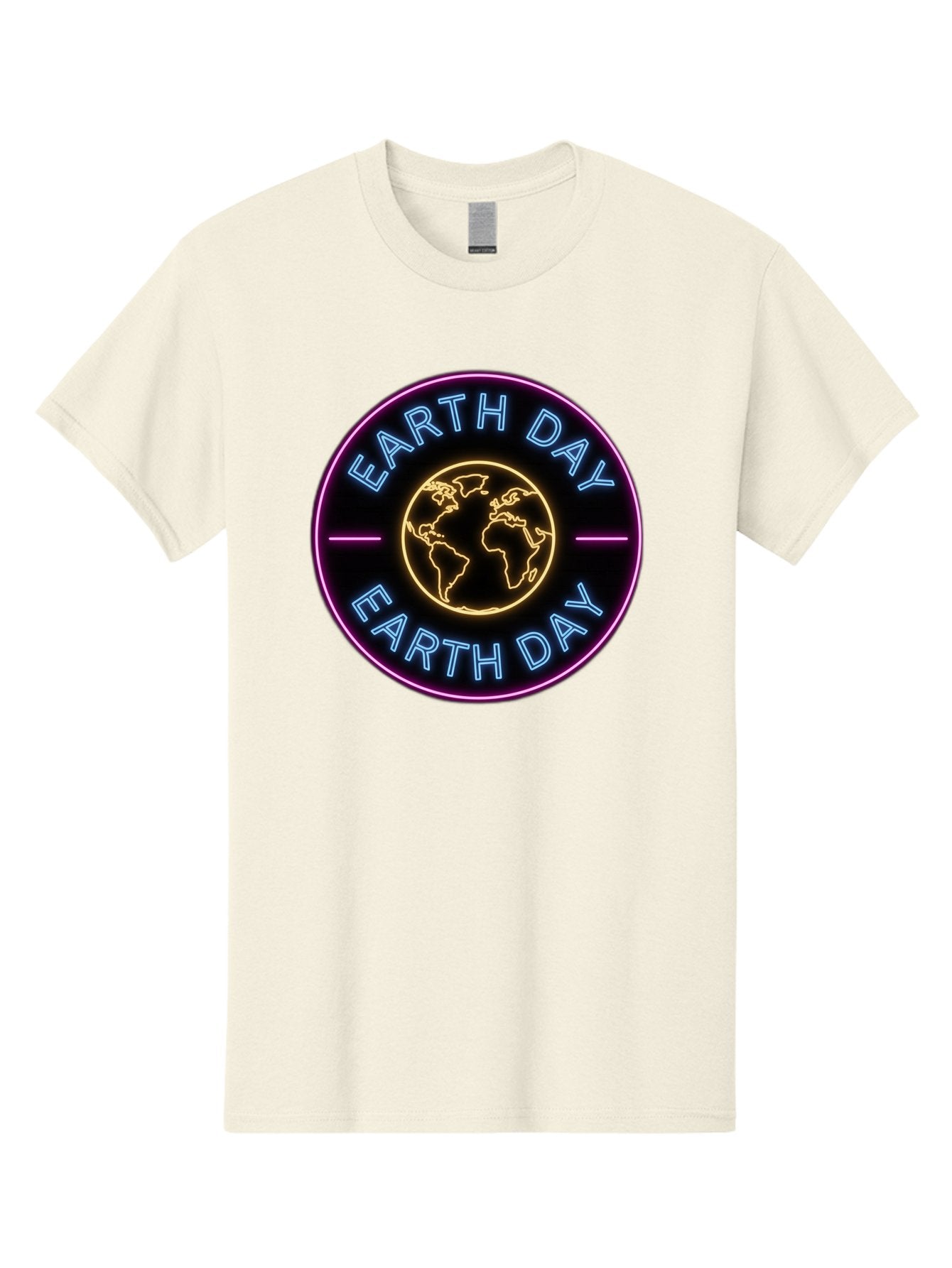 Earth-Day Men'S Graphic Tee, 100% Cotton, Comfortable Casual Summer Wear, Machine Washable, Earth Day Logo, Neon Sign, Global Awareness, Environmental Conservation, Eco-Friendly, Sustainability, Planet Earth Baa574 12