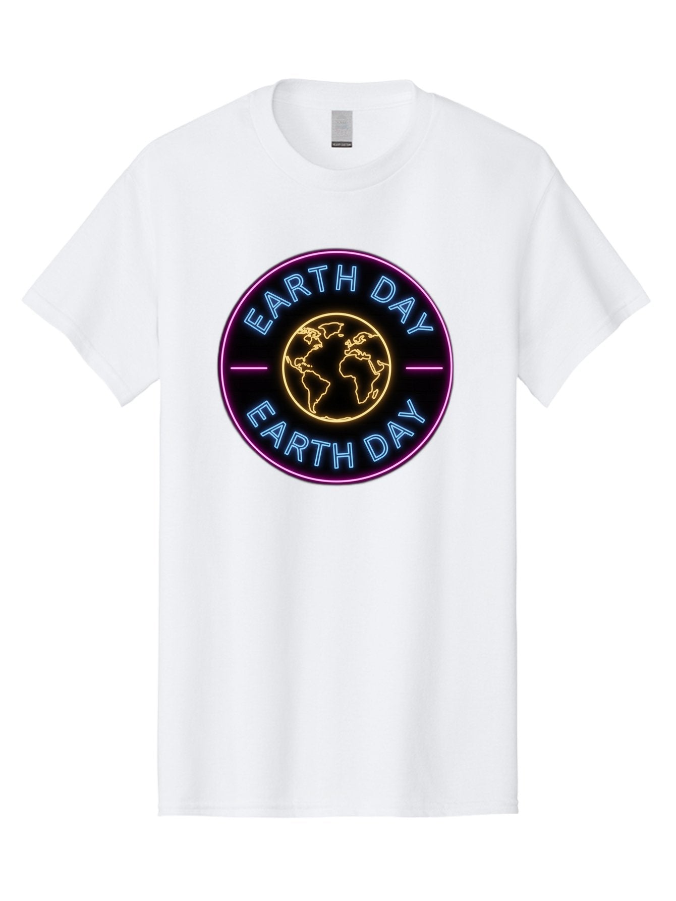 Earth-Day Men'S Graphic Tee, 100% Cotton, Comfortable Casual Summer Wear, Machine Washable, Earth Day Logo, Neon Sign, Global Awareness, Environmental Conservation, Eco-Friendly, Sustainability, Planet Earth Baa574 10