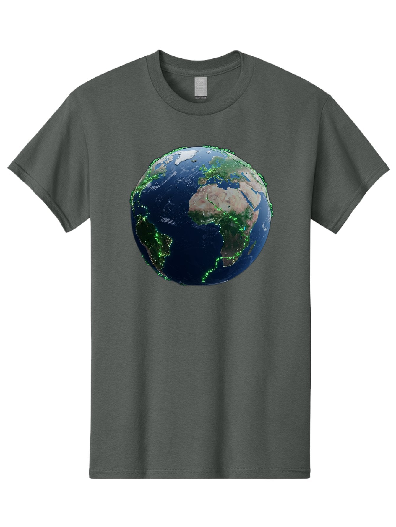 Earth-From-Space Men'S Graphic Tee, 100% Cotton, Comfortable Casual Summer Wear, Machine Washable, Globe Showing Africa And Europe, World Map, Planet Earth, Global Geography, Satellite View, International Connections, Global Technology Baa575 15