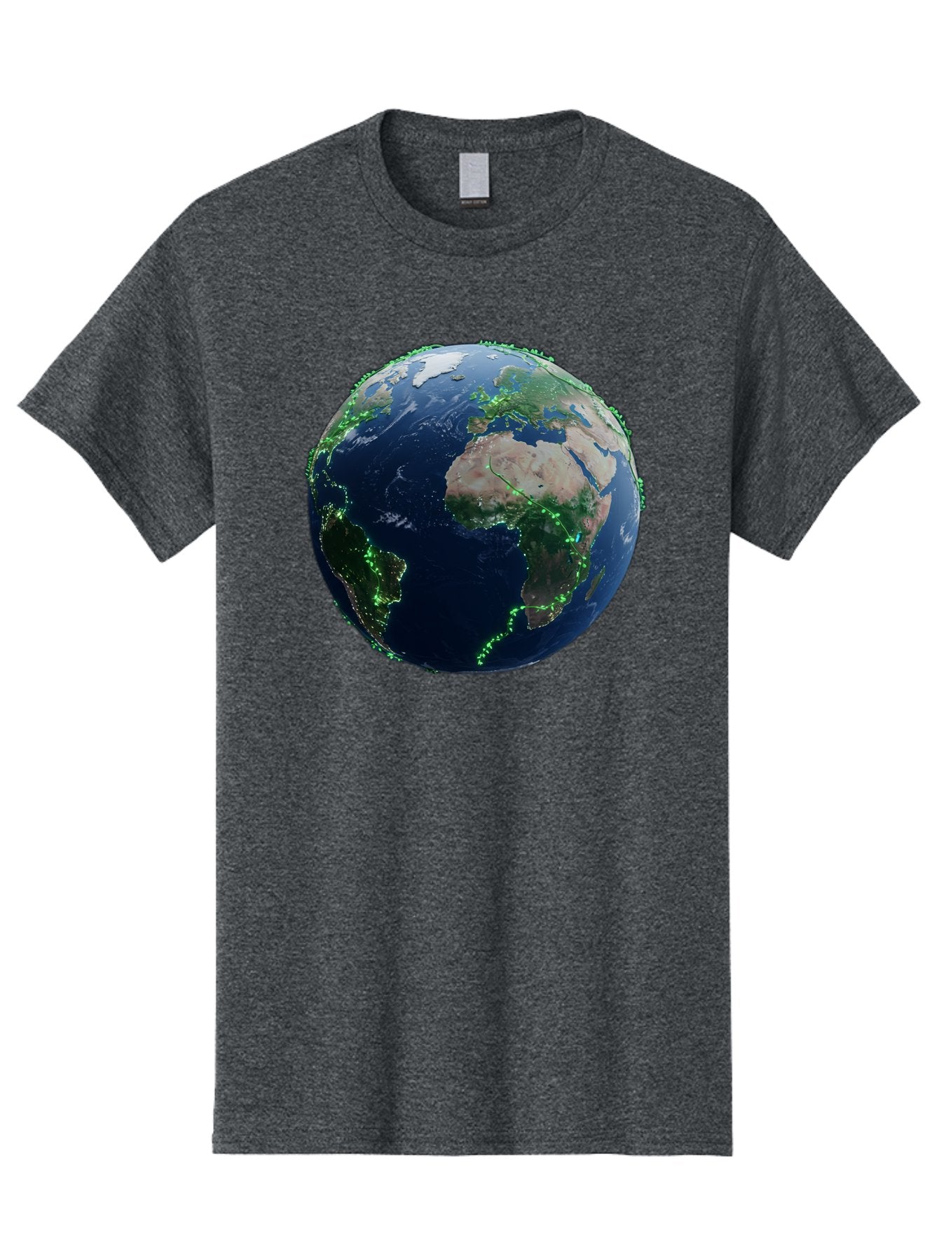 Earth-From-Space Men'S Graphic Tee, 100% Cotton, Comfortable Casual Summer Wear, Machine Washable, Globe Showing Africa And Europe, World Map, Planet Earth, Global Geography, Satellite View, International Connections, Global Technology Baa575 3