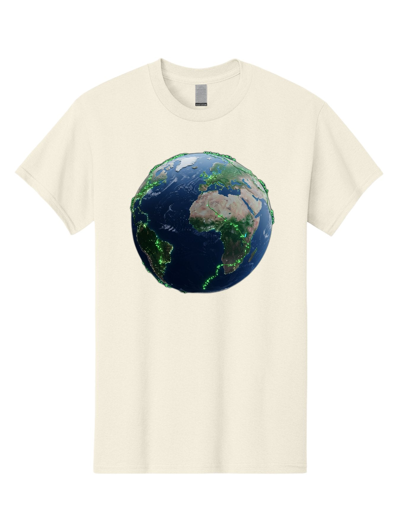 Earth-From-Space Men'S Graphic Tee, 100% Cotton, Comfortable Casual Summer Wear, Machine Washable, Globe Showing Africa And Europe, World Map, Planet Earth, Global Geography, Satellite View, International Connections, Global Technology Baa575 13