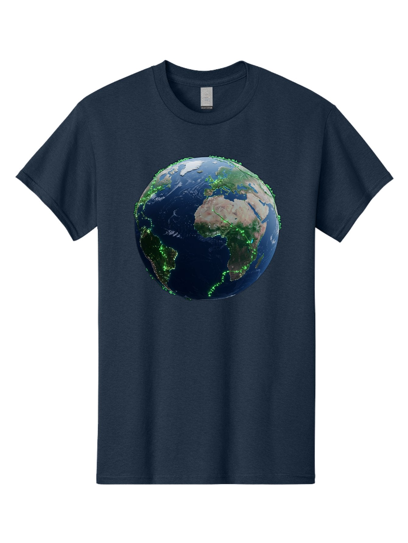 Earth-From-Space Men'S Graphic Tee, 100% Cotton, Comfortable Casual Summer Wear, Machine Washable, Globe Showing Africa And Europe, World Map, Planet Earth, Global Geography, Satellite View, International Connections, Global Technology Baa575 10