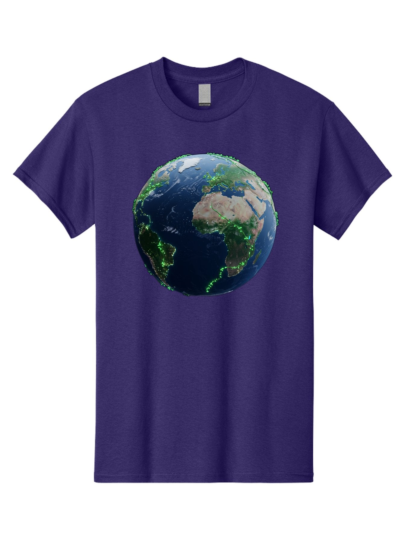 Earth-From-Space Men'S Graphic Tee, 100% Cotton, Comfortable Casual Summer Wear, Machine Washable, Globe Showing Africa And Europe, World Map, Planet Earth, Global Geography, Satellite View, International Connections, Global Technology Baa575 11