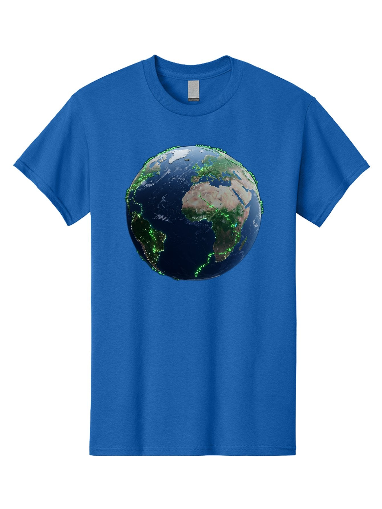 Earth-From-Space Men'S Graphic Tee, 100% Cotton, Comfortable Casual Summer Wear, Machine Washable, Globe Showing Africa And Europe, World Map, Planet Earth, Global Geography, Satellite View, International Connections, Global Technology Baa575 14
