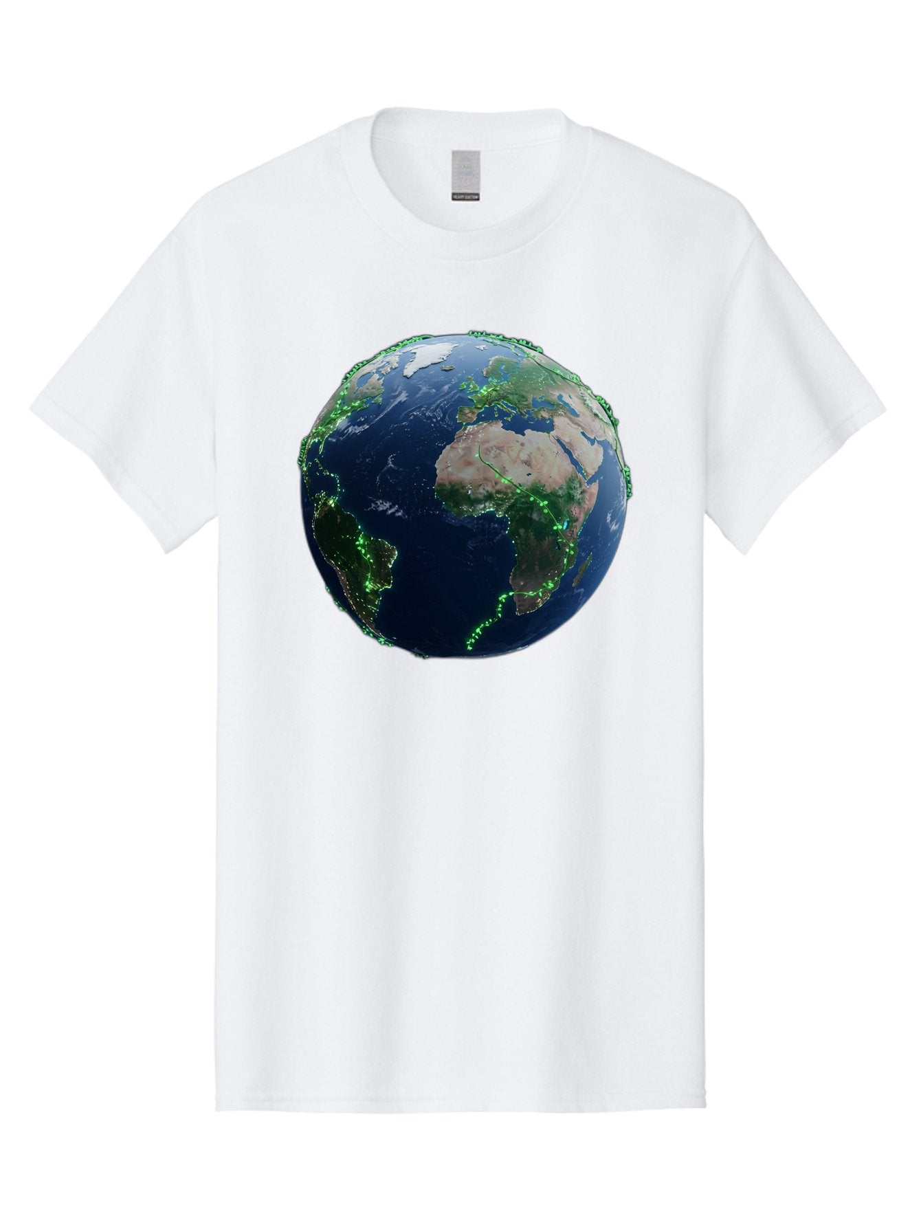 Earth-From-Space Men'S Graphic Tee, 100% Cotton, Comfortable Casual Summer Wear, Machine Washable, Globe Showing Africa And Europe, World Map, Planet Earth, Global Geography, Satellite View, International Connections, Global Technology Baa575 4